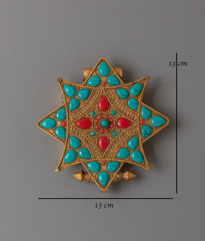 Tibetan Electro Gold Plated Ghau Locket | Copper Ghau Locket