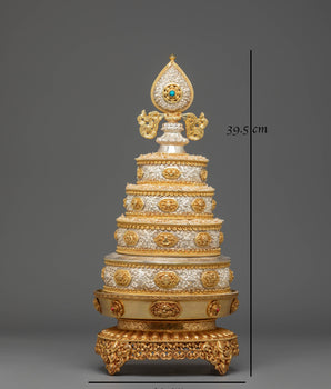 Tibetan Buddhist Mandala Set for Decor | Pure Silver & Fire Gold Mandala