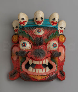 Traditional Mahakala Wooden Wall Hanging
