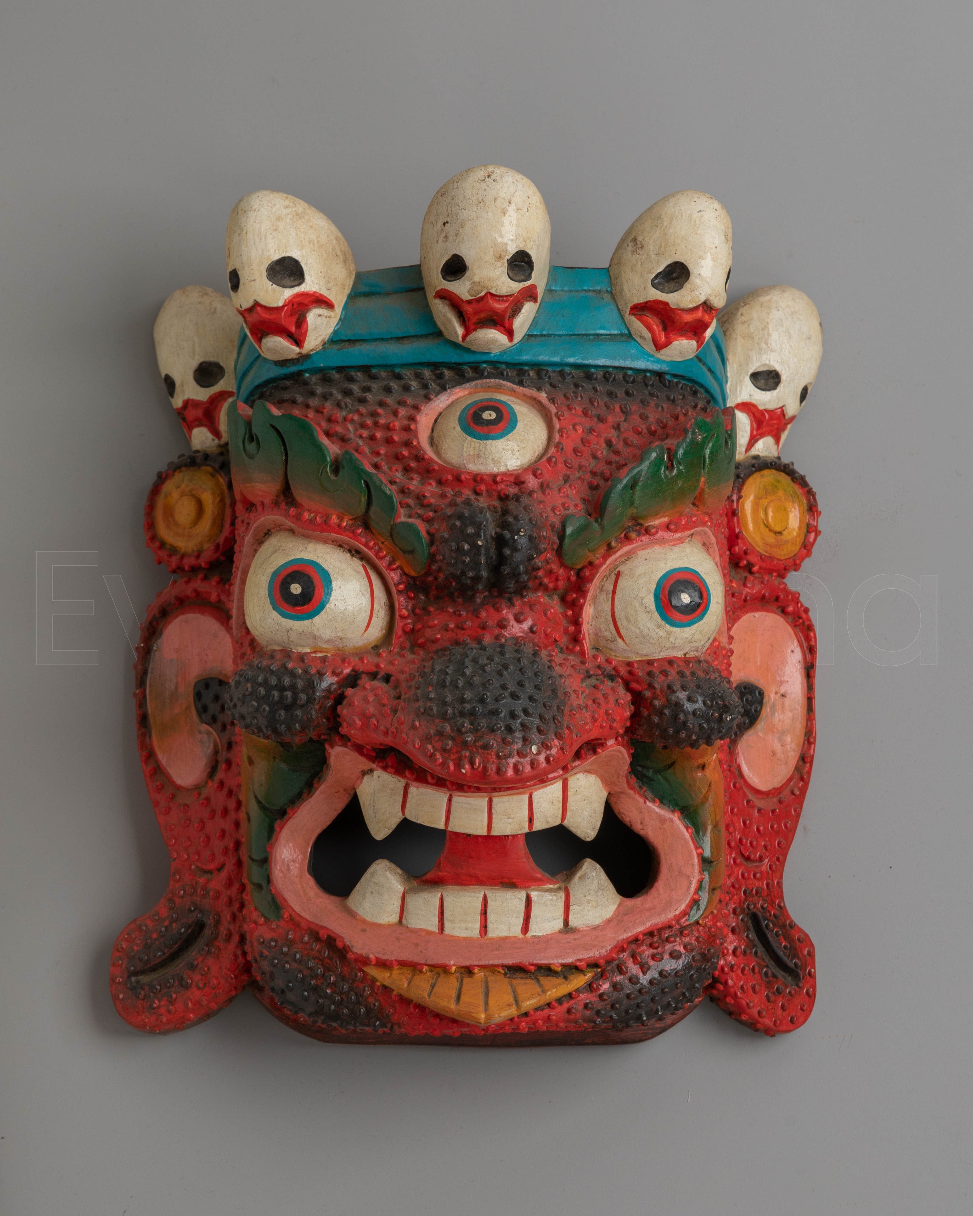 Traditional Mahakala Wooden Wall Hanging