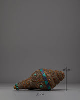 Tibetan Conch Shell with semi precious stones