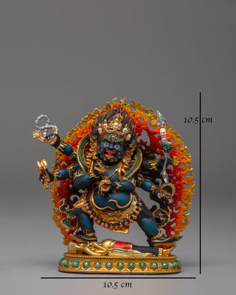 Handcrafted Tibetan Six Armed Mahakala Sculpture