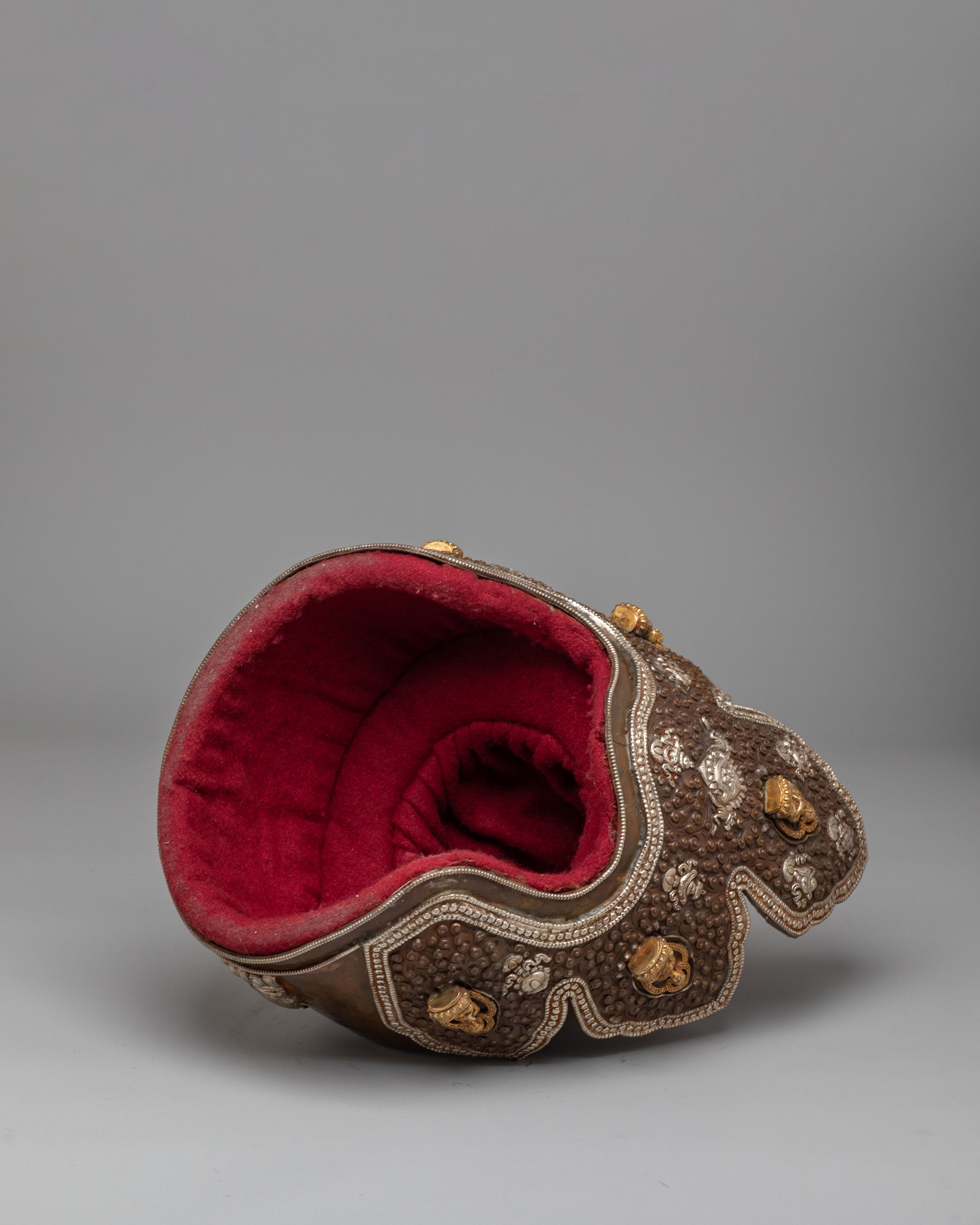 Ritual Five Dhyani Buddha Crown | Traditional Buddhist Headwear for Meditation