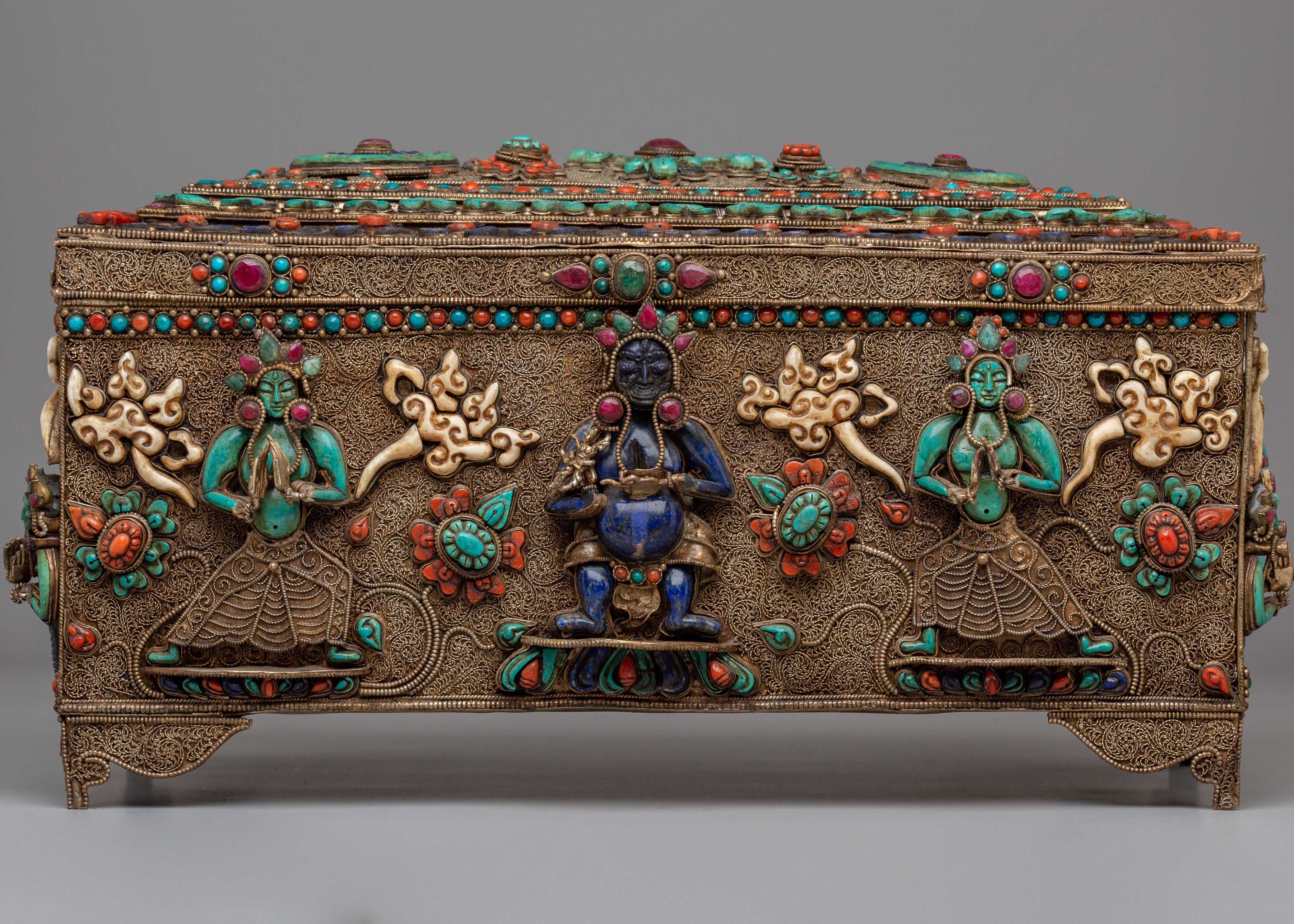 Handcrafted Buddhist Treasure Box | Sacred Meditation Decor