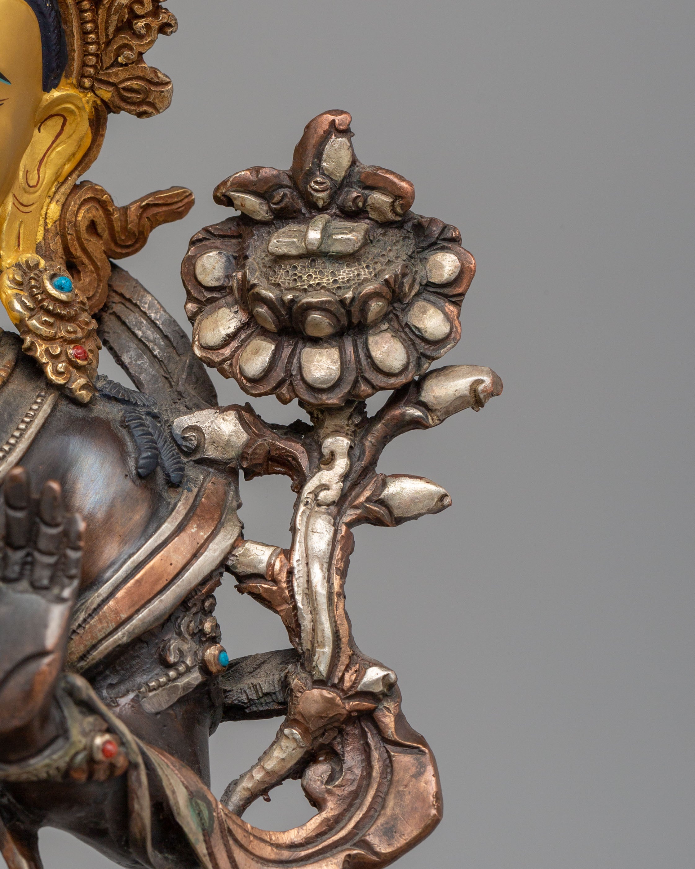 Tibetan Manjushri Wisdom Deity Statue | Sacred Sculpture for Meditation and Decor