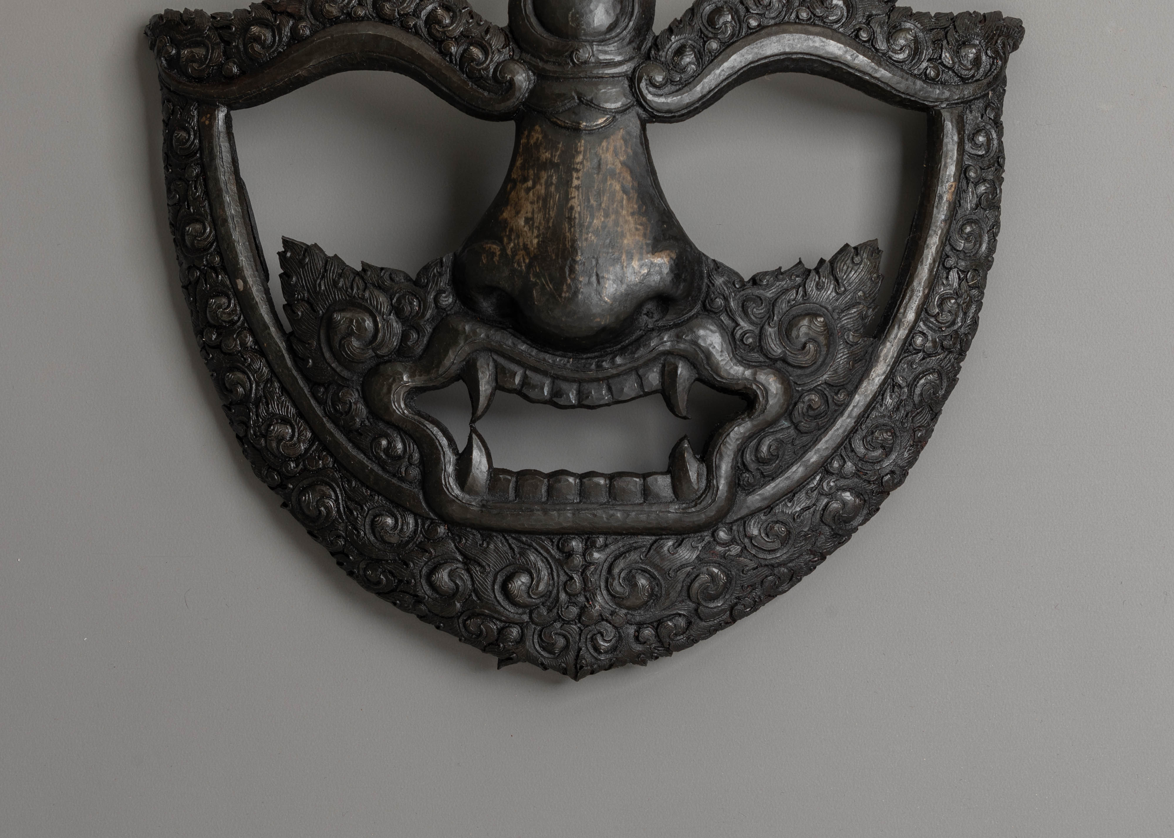 Traditional Tibetan Mask for Decor | Handcrafted Iron Tibetan Face Mask
