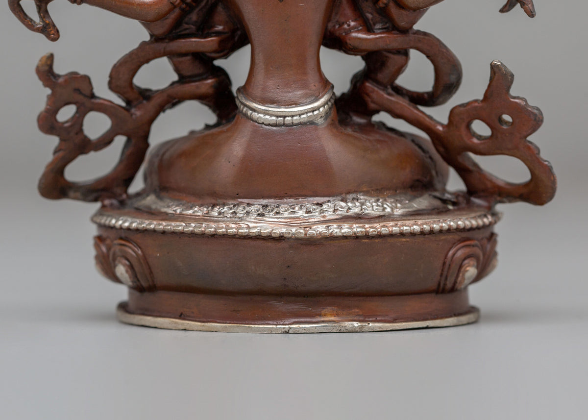 Handcrafted Tibetan Namasangiti Statue | Oxidized Copper Body with Silver Plating