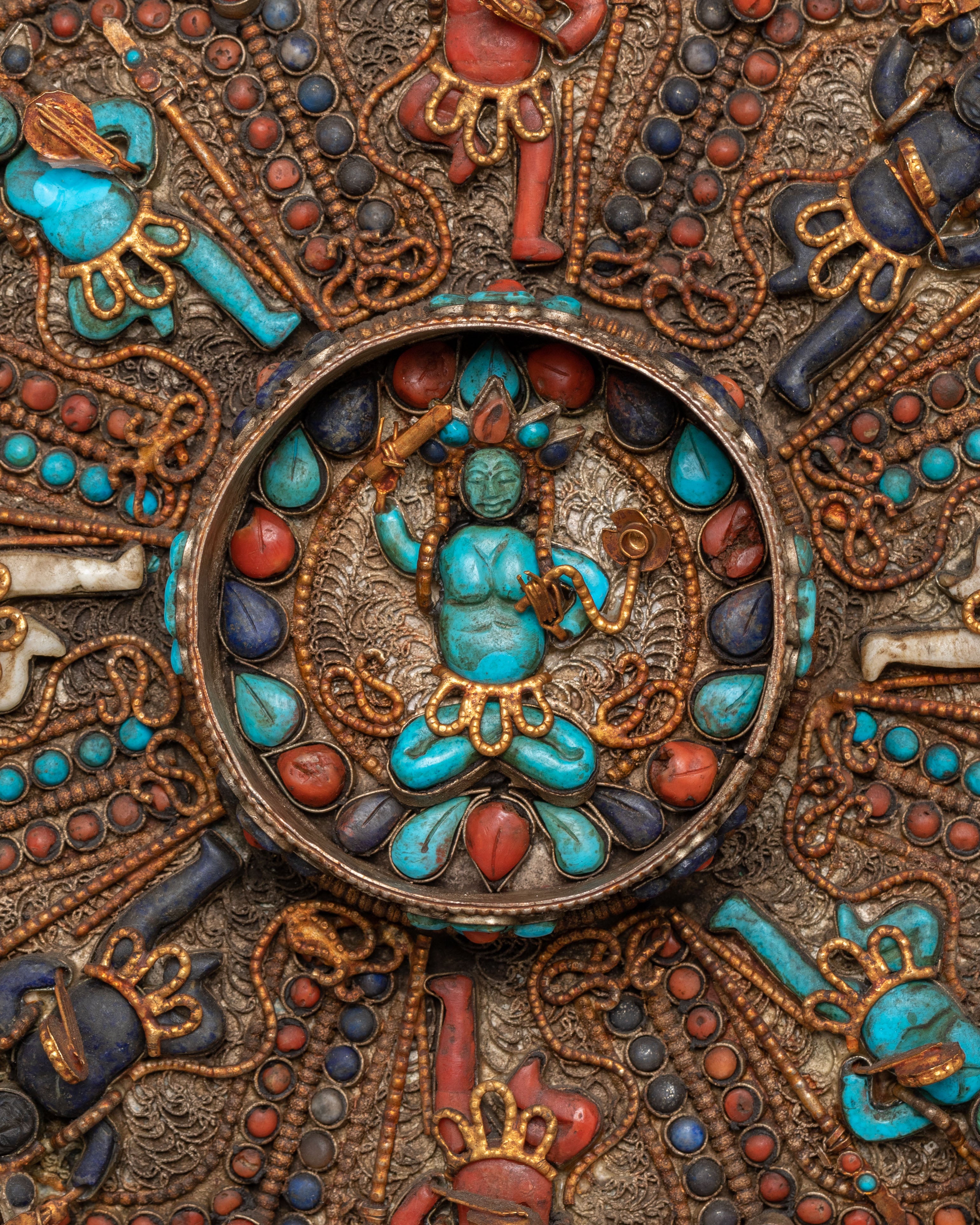Tibetan Mandala Wall Art | Gemstone Mandala with Stand