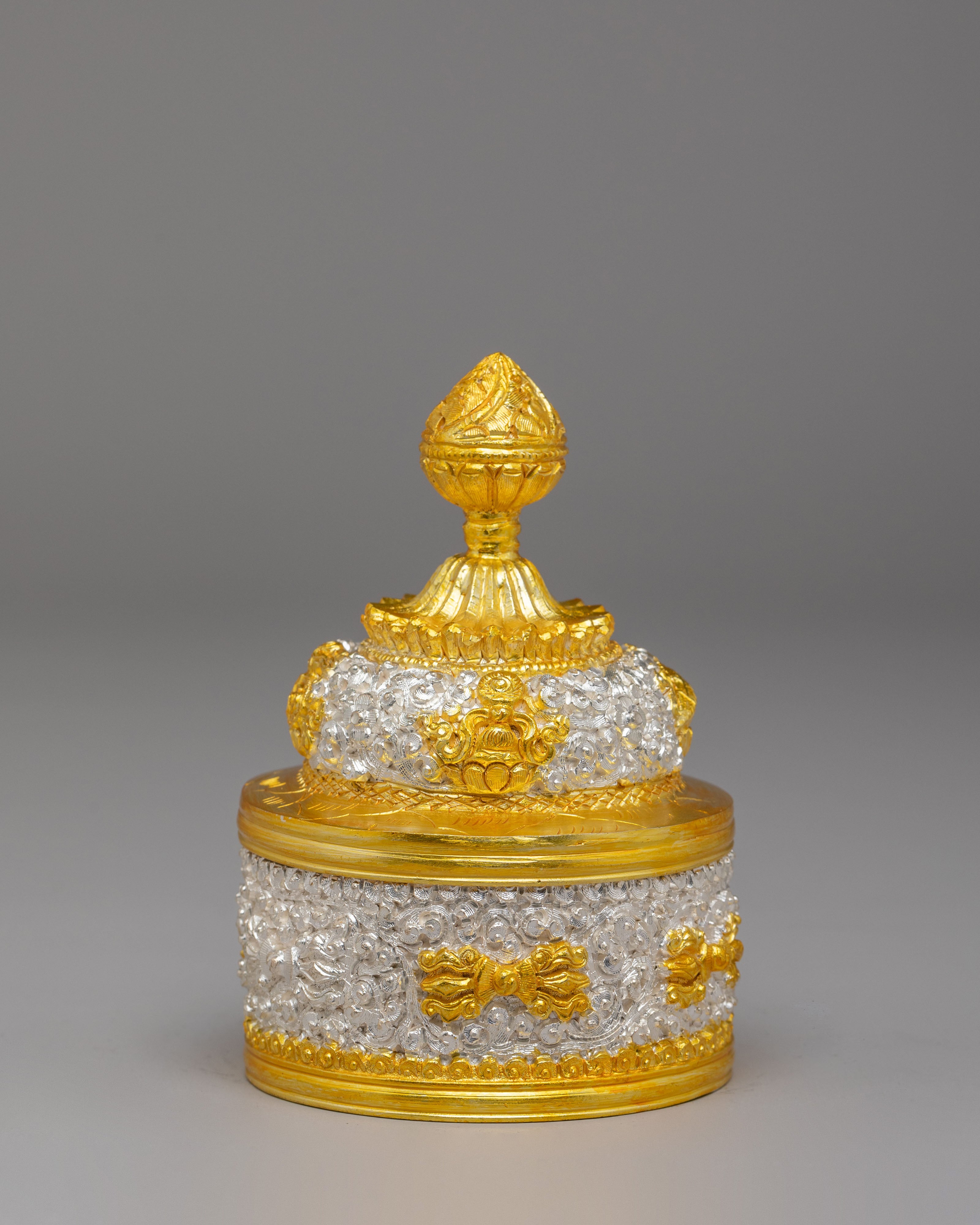 Handmade Offering Rice Pot | Elegant Copper and Electroplated Design