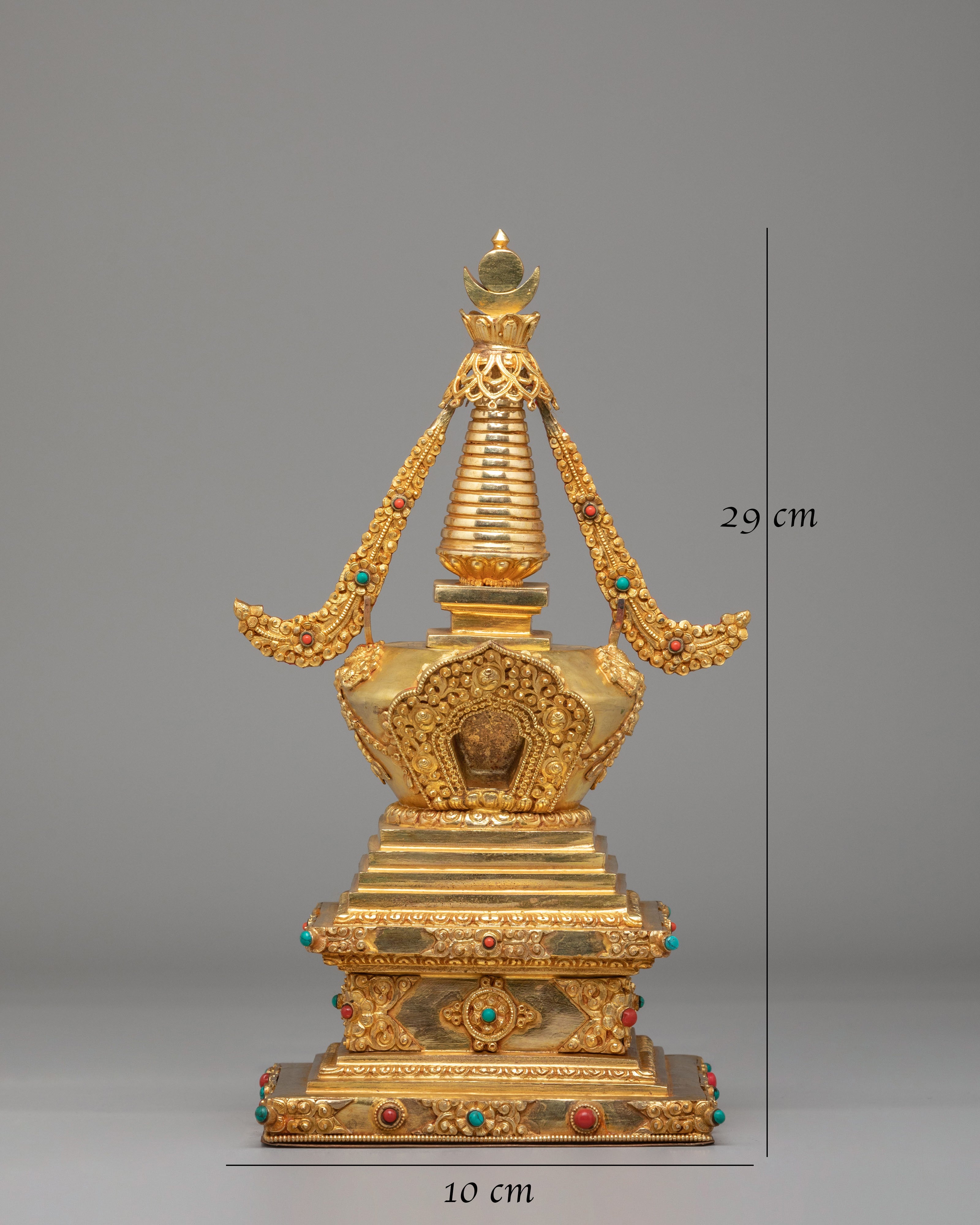 Traditional Altar Enlightenment Stupa | Handmade Tibetan Ritual Stupa