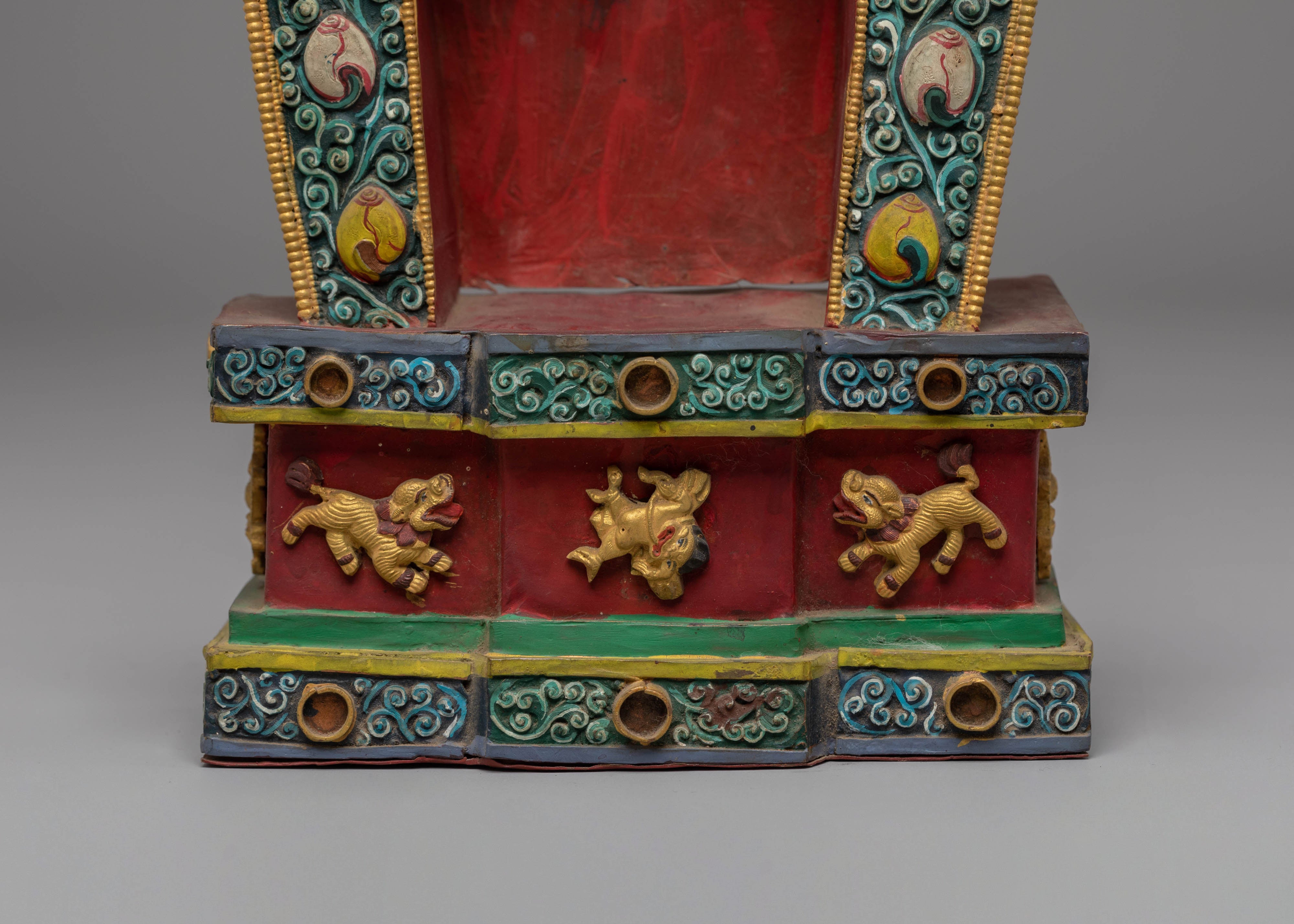 Buddhist Copper Torana | Traditional Throne for Statue