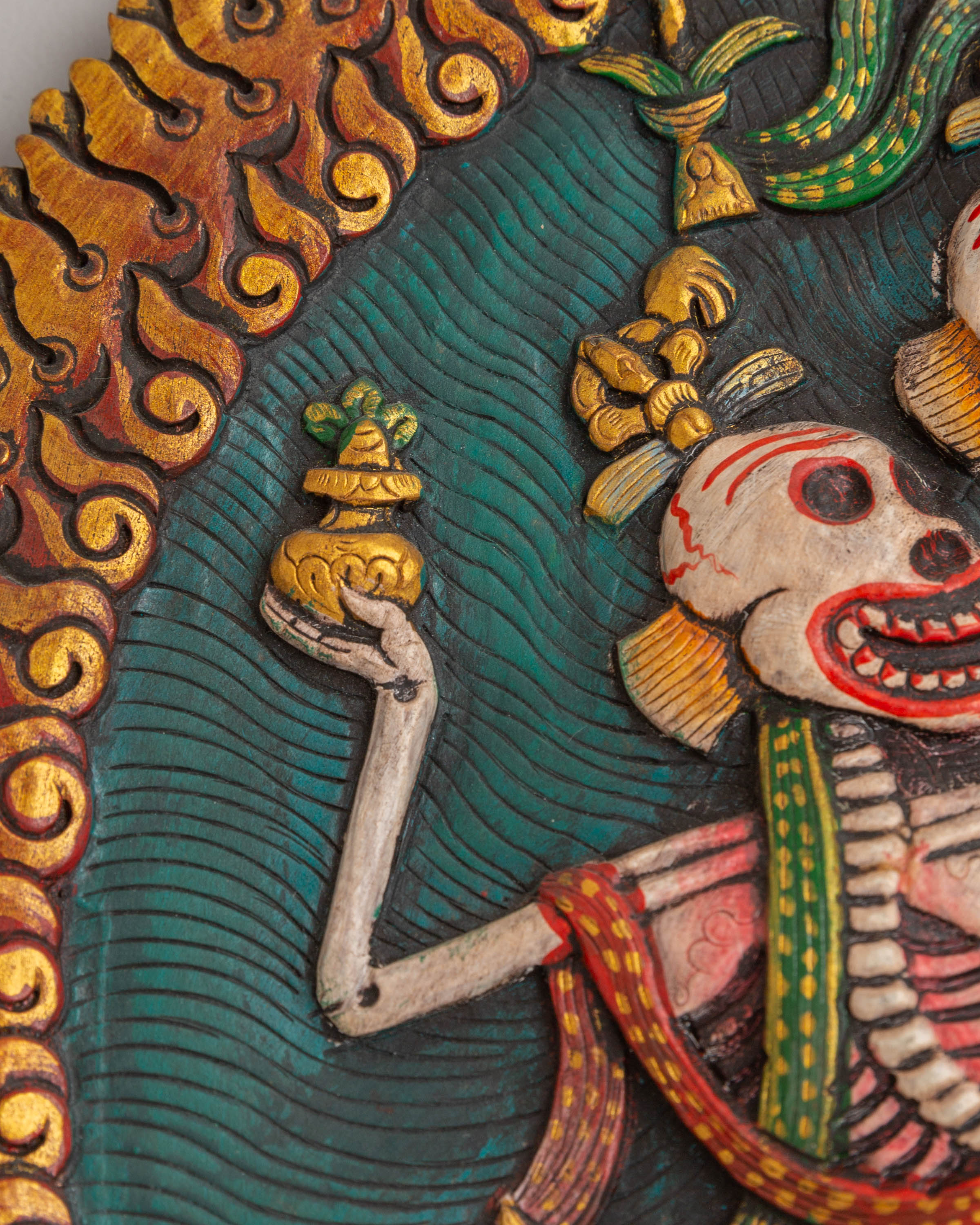 Handcrafted Chitipati Wall Hanging | Tibetan Protector Deity Artwork