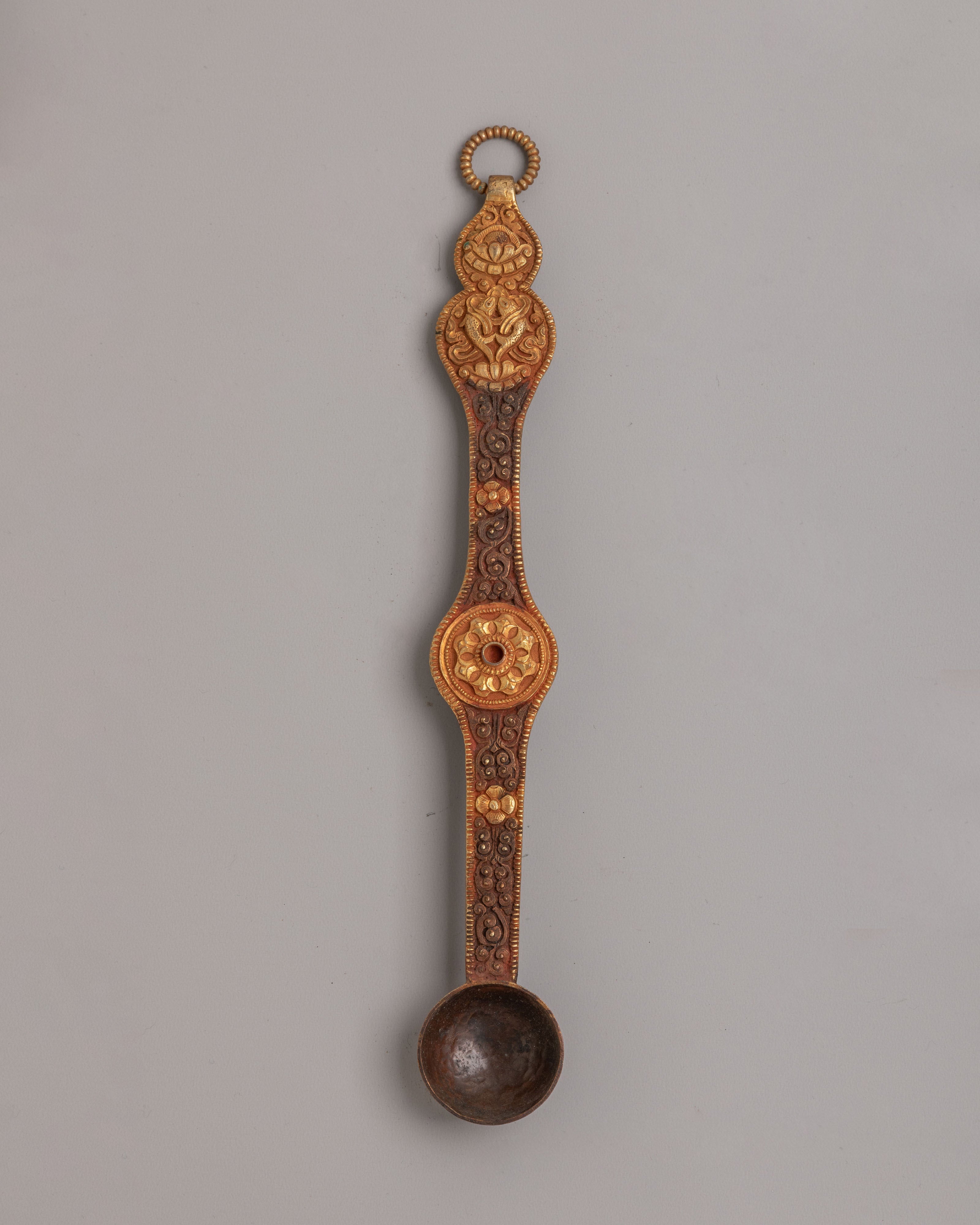 Spiritual Handcrafted Ritual Altar Spoon Set | Tibetan Altar Offering Spoons
