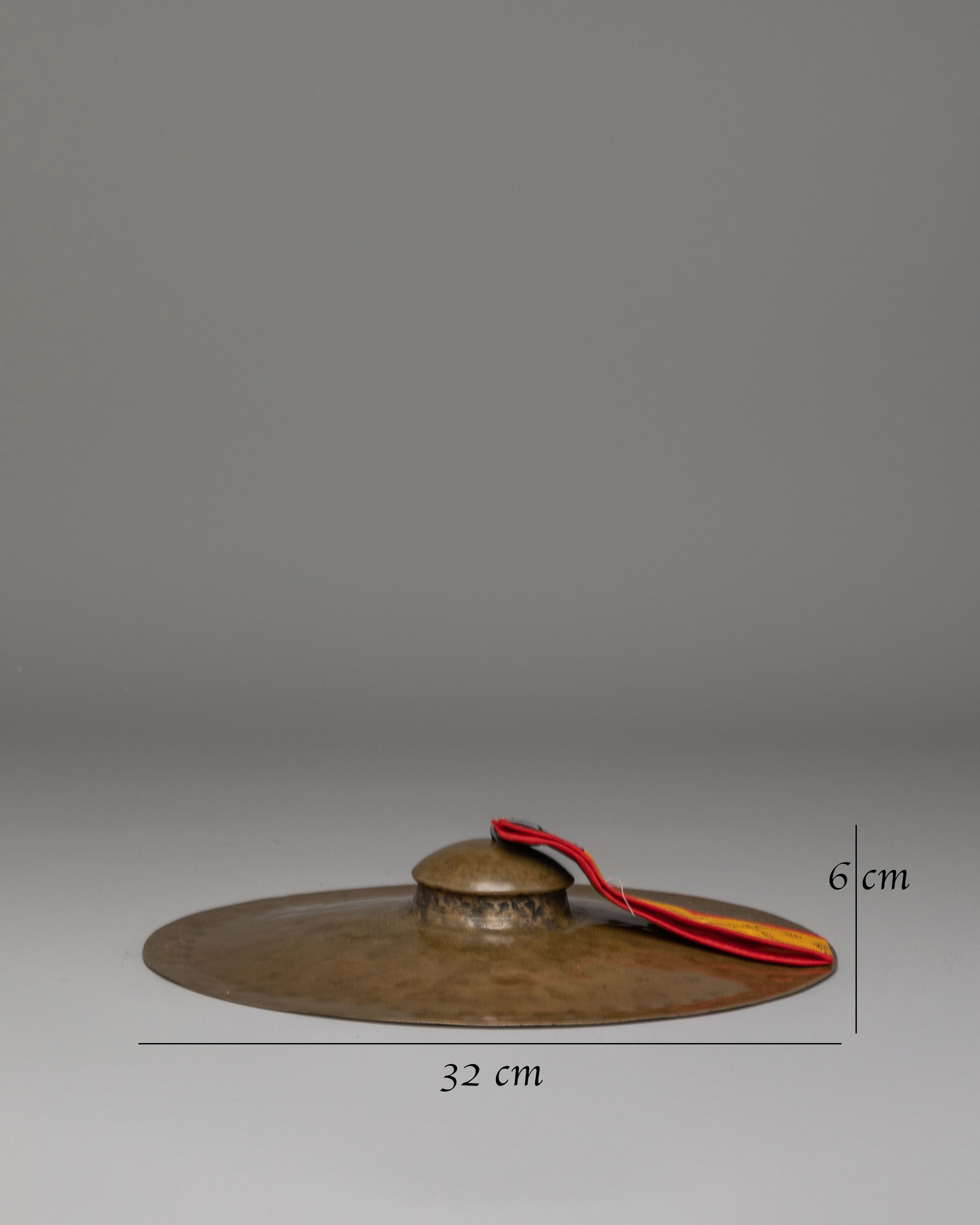 Traditional Tibetan Jhyamta | Seven Metal Ritual Cymbals with Cover