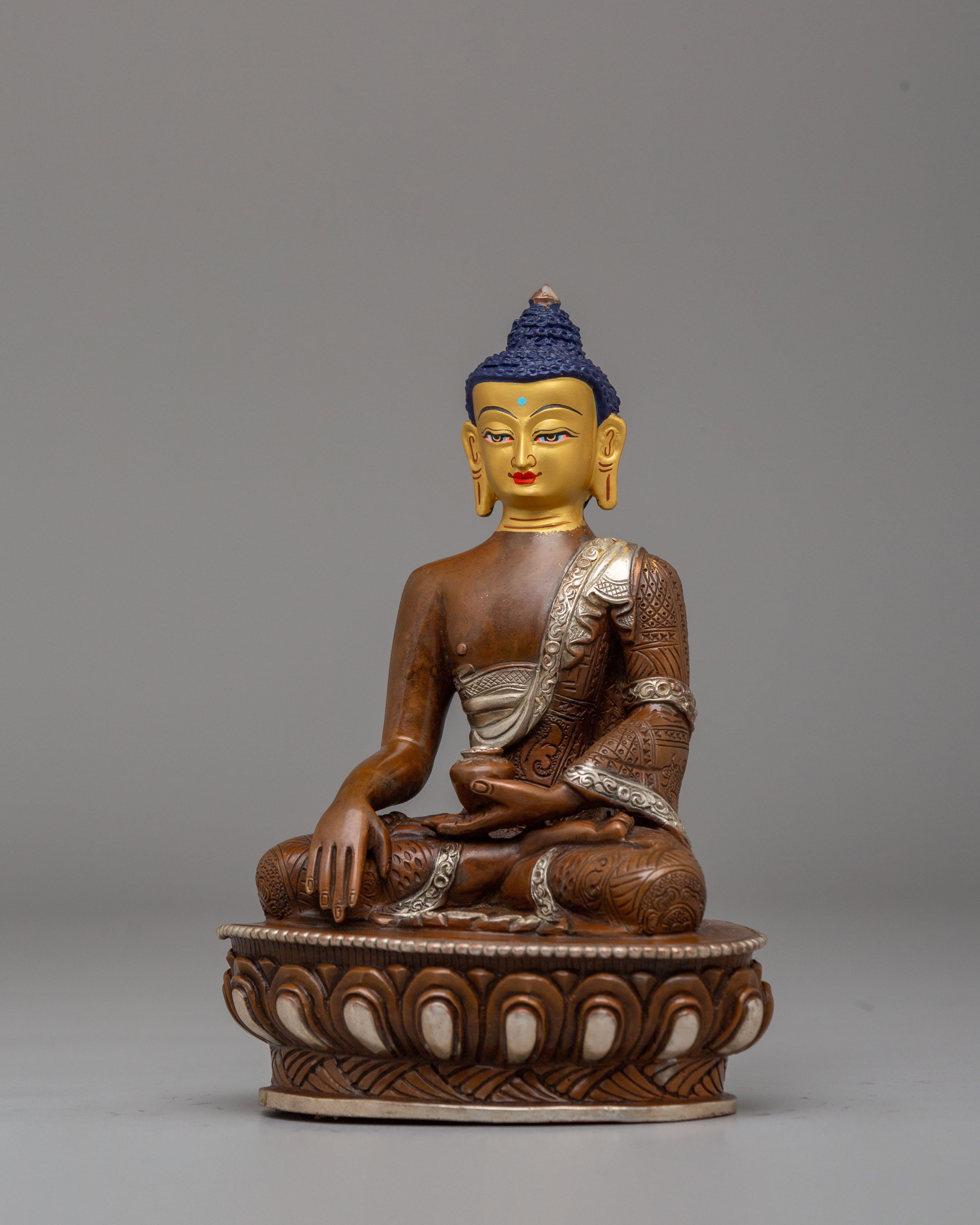 Handcrafted Sage Shakyamuni Buddha Statue | Gold Plated Buddhist Statue