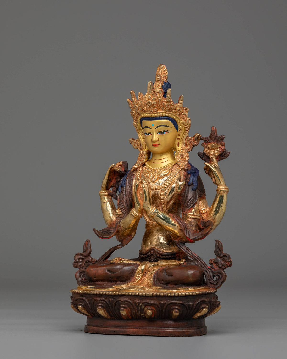 Chenrezig Handcrafted Tibetan Sculpture | Spiritual Decor for Meditation & Blessings