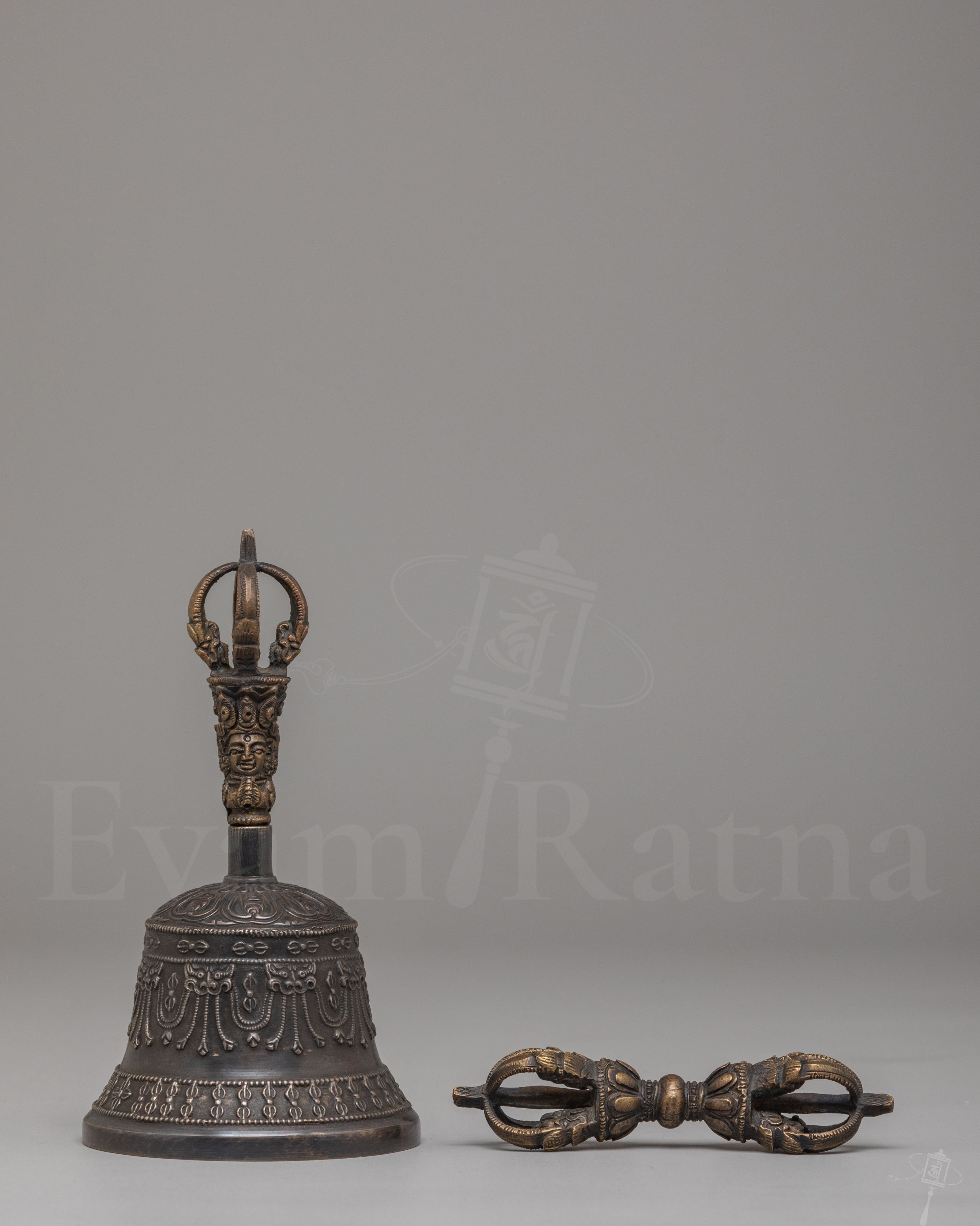 Decorative Tibetan Vajra & Bell Set