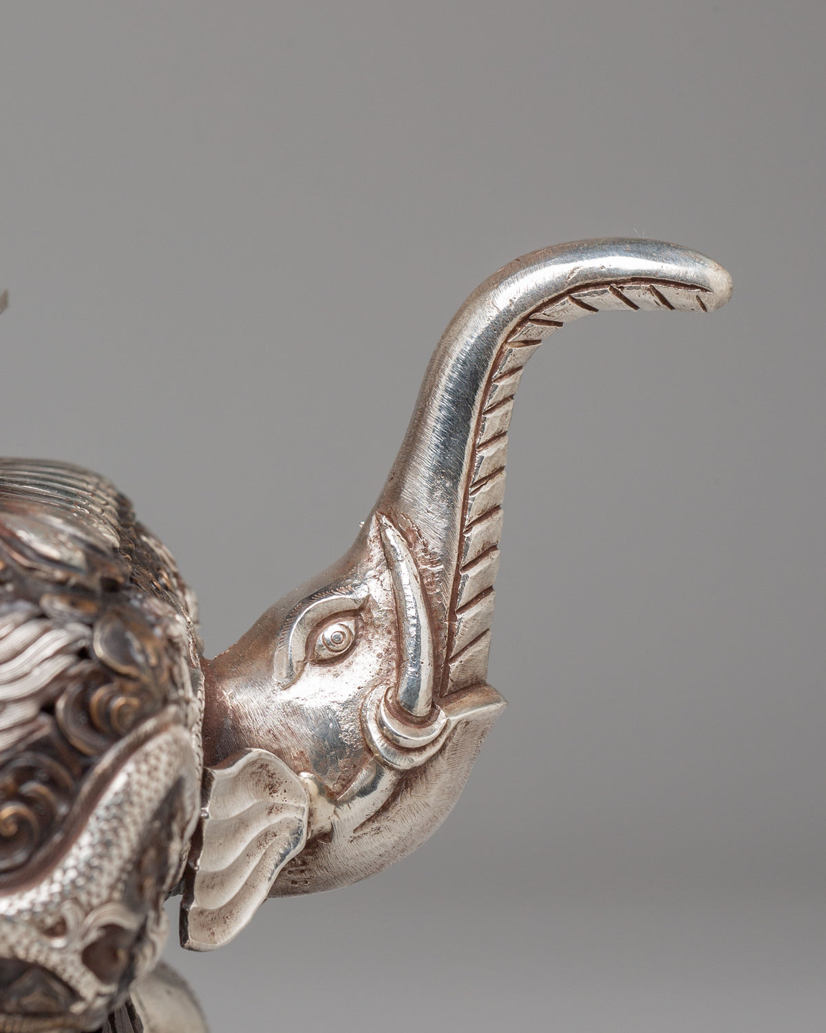 Decorative Buddhist Incense Burner | Silver Plated Copper Artwork