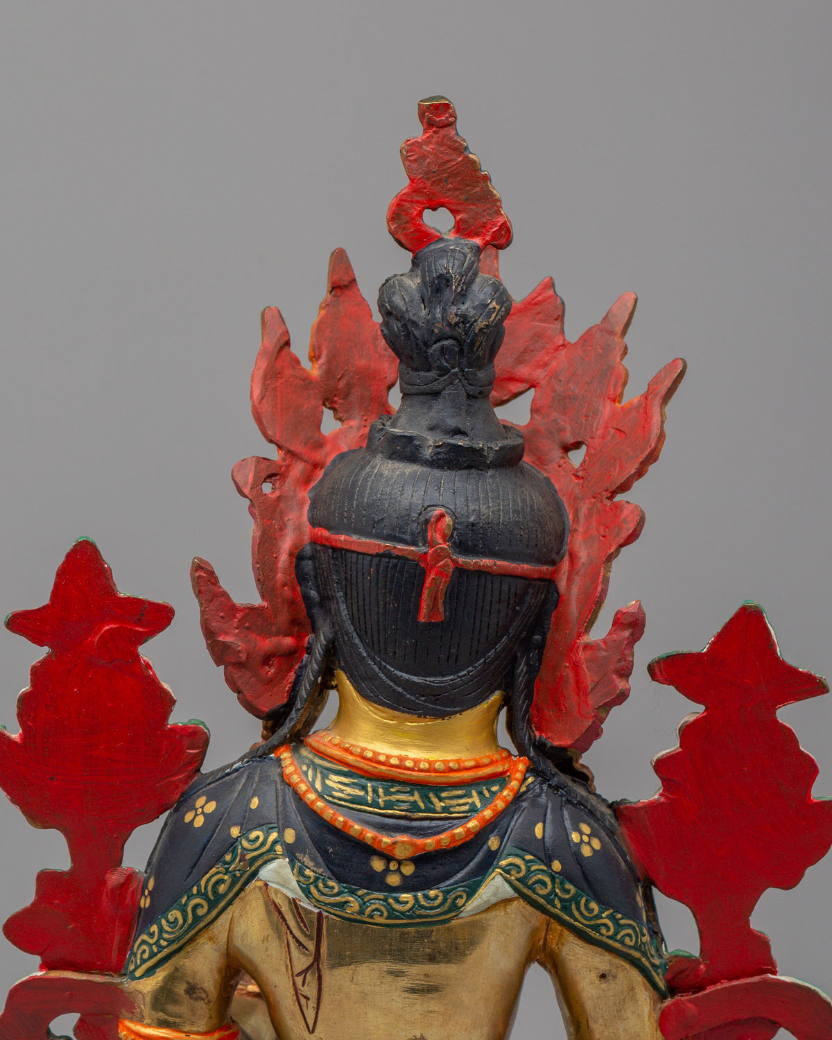 Handmade White Tara Statue for Healing | 24K Gold Plated Copper Tara