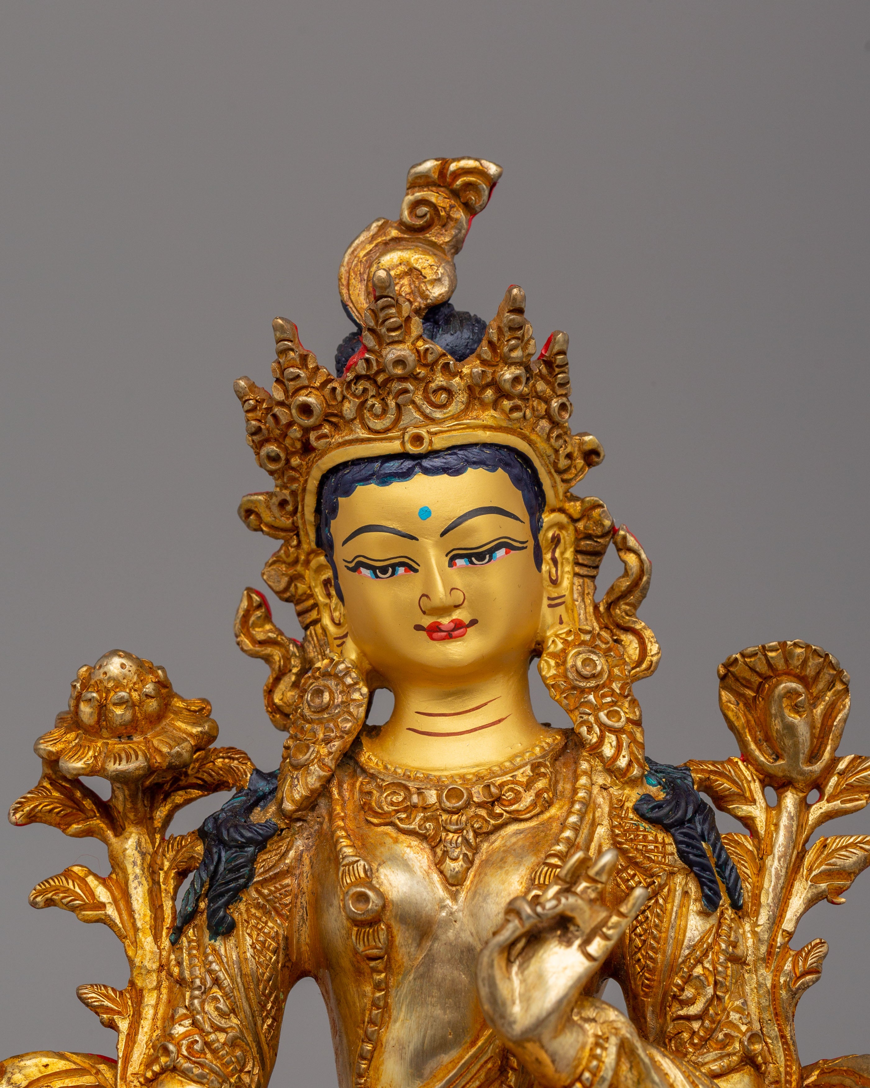 Buddhist Green Tara Goddess Statue | Tara Sculpture for Peace and Protection