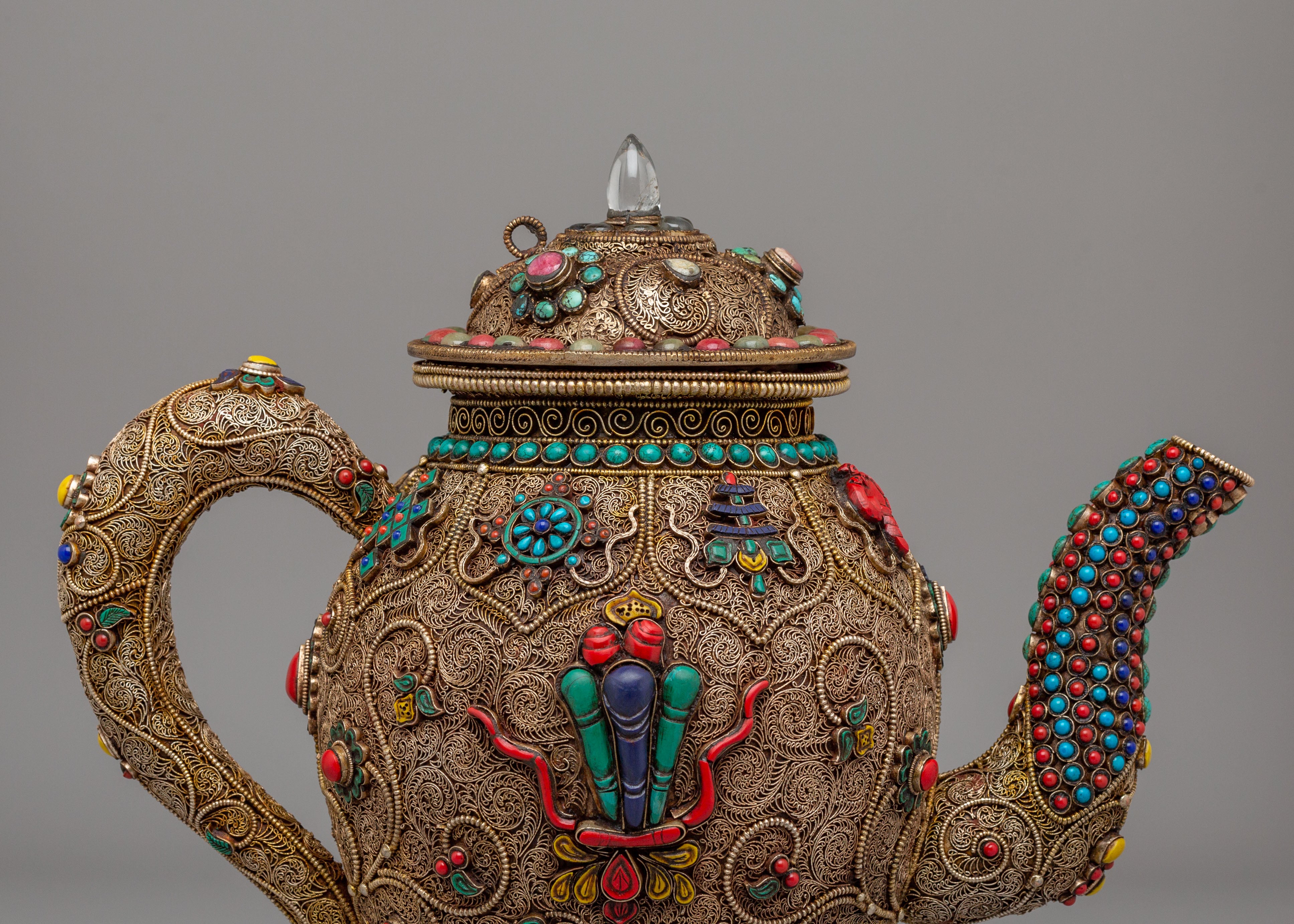Buddhist Ceremony Tea Pot | Sacred Himalayan Religious Artwork
