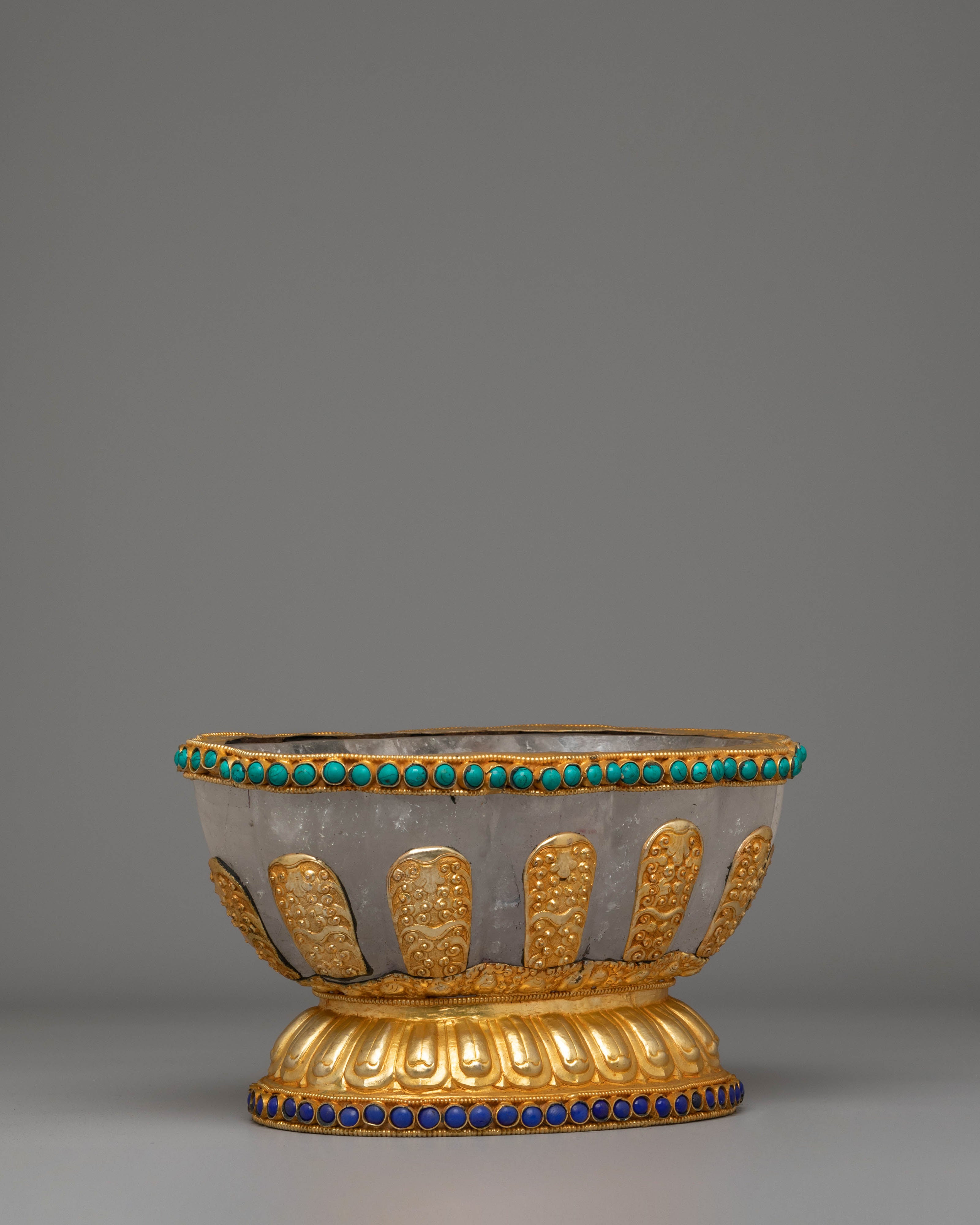 Electro Gold Plated Rice Pot for Offering | Tibetan Buddhist Ritual Tool