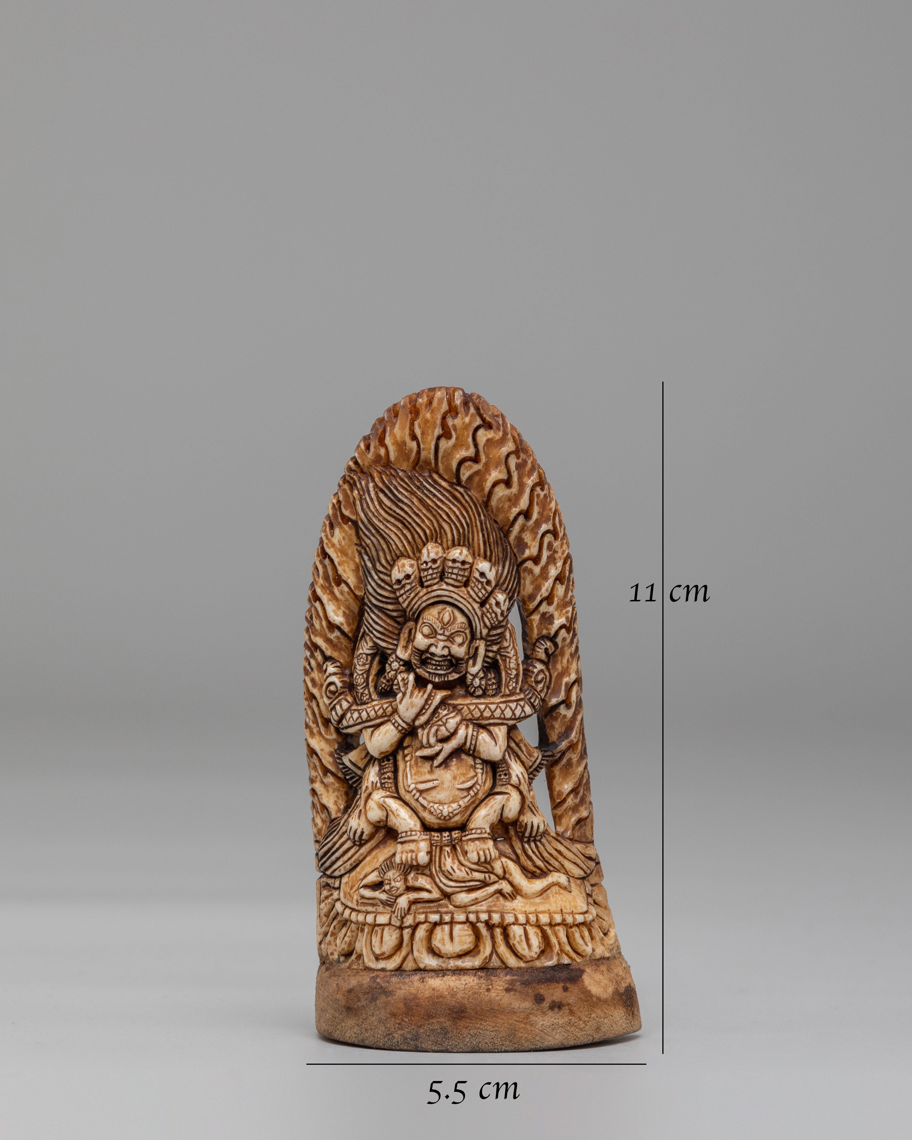 Traditional Shakya Mahakala Bone Figurine | Buddhist Altar Decor