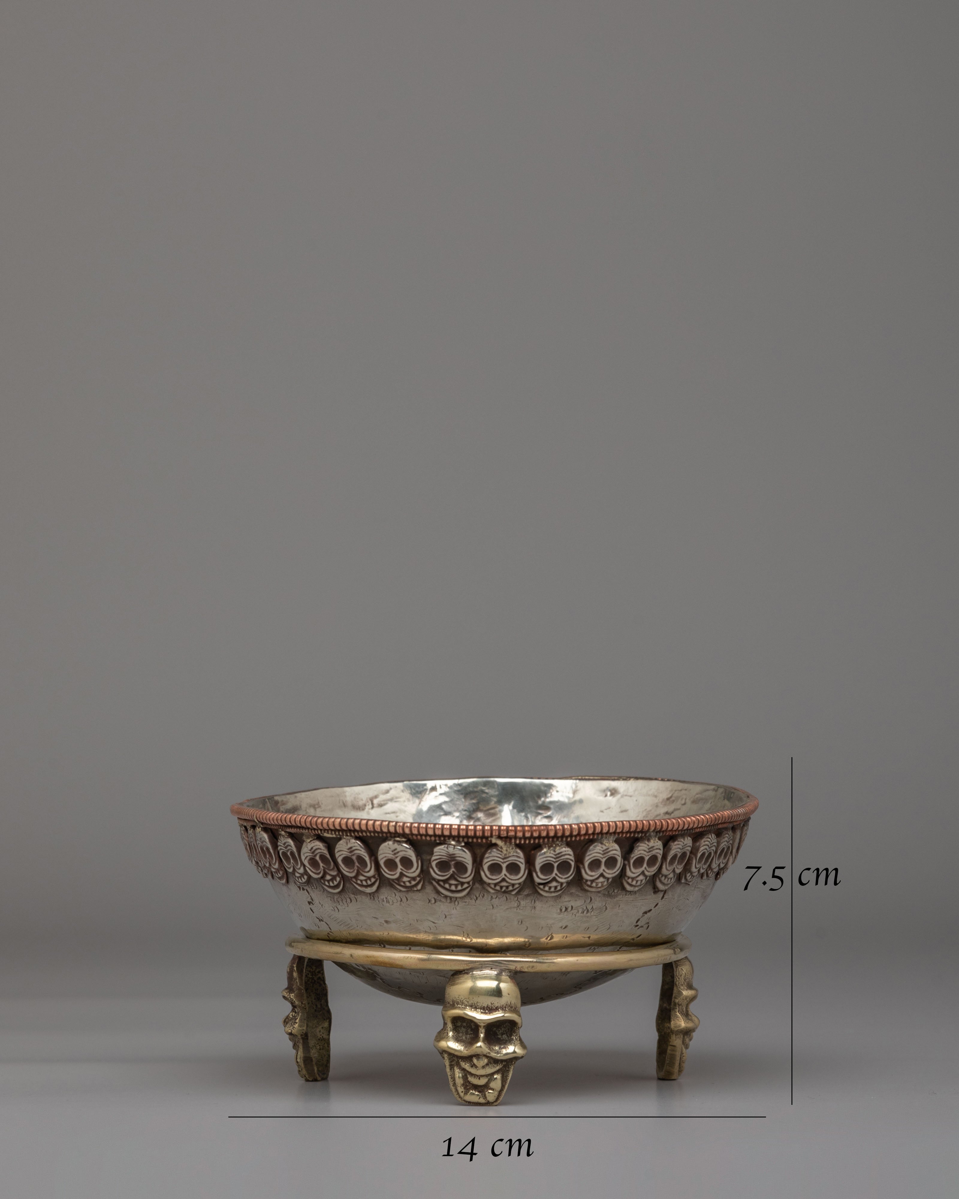 Tibetan Sacred Ritual Kapala | Handmade Skull Cup