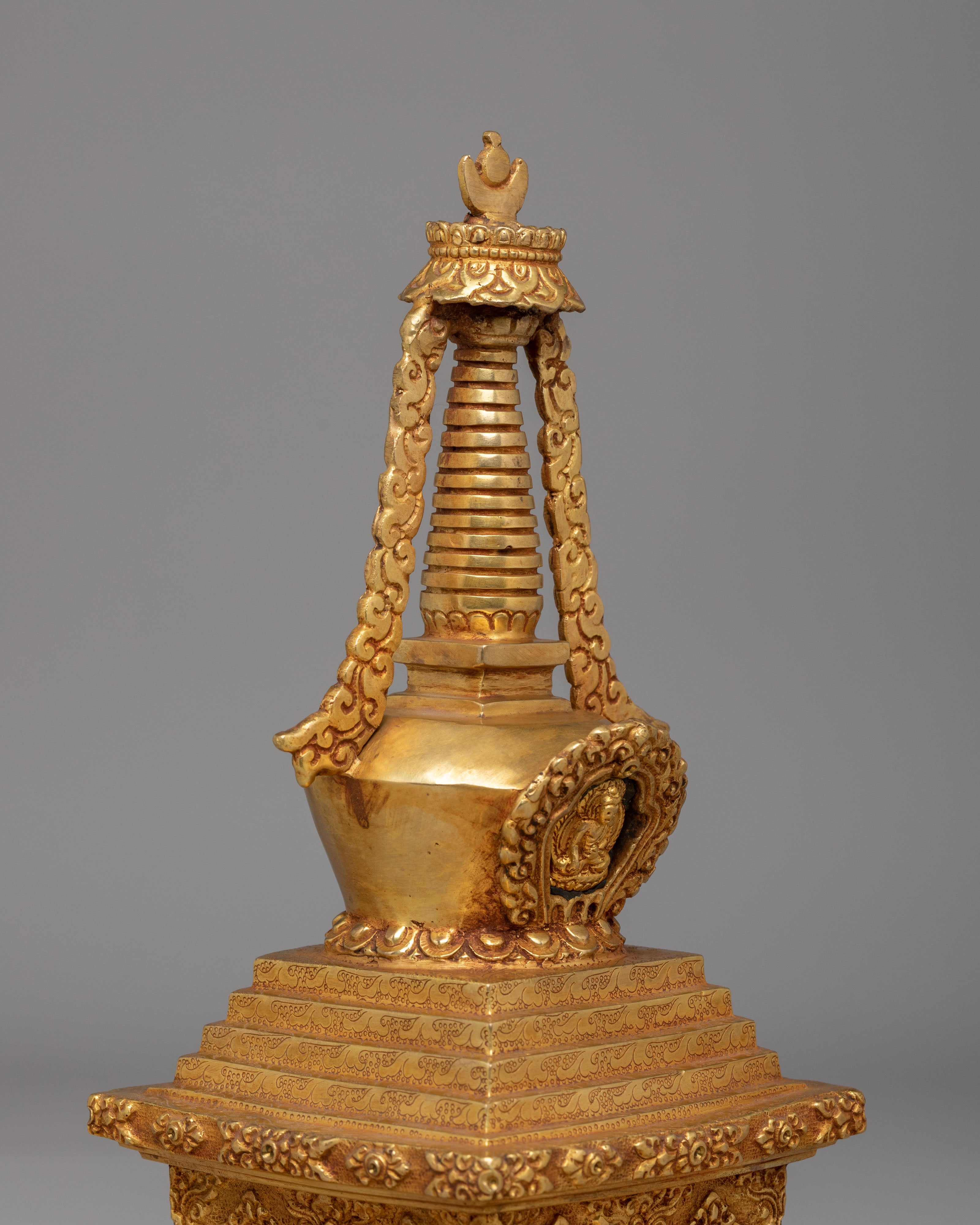 Handmade Altar Enlightenment Stupa | Sacred Buddhist Decor