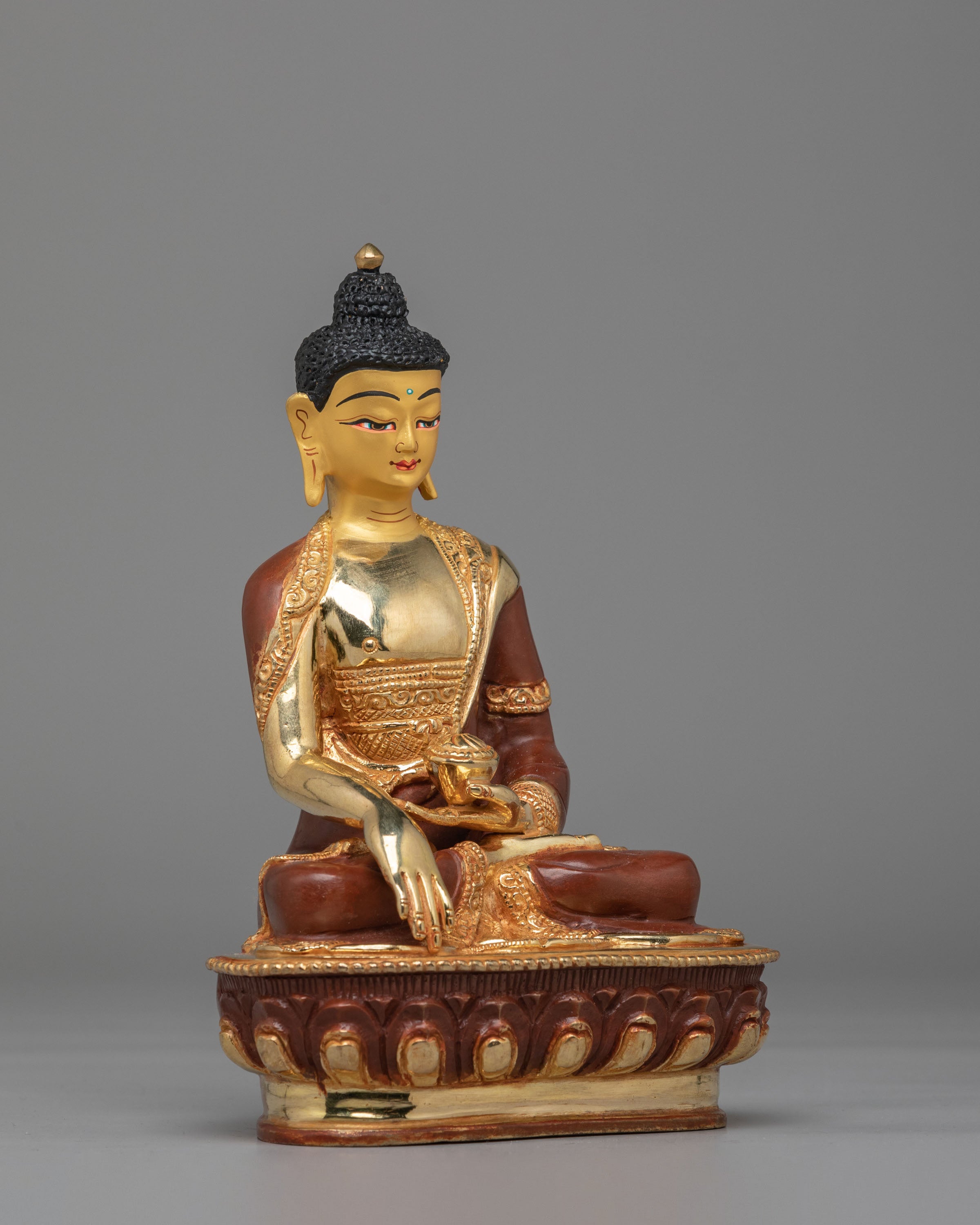 Divine Shakyamuni Buddha Sculpture | Handcrafted Copper Statue