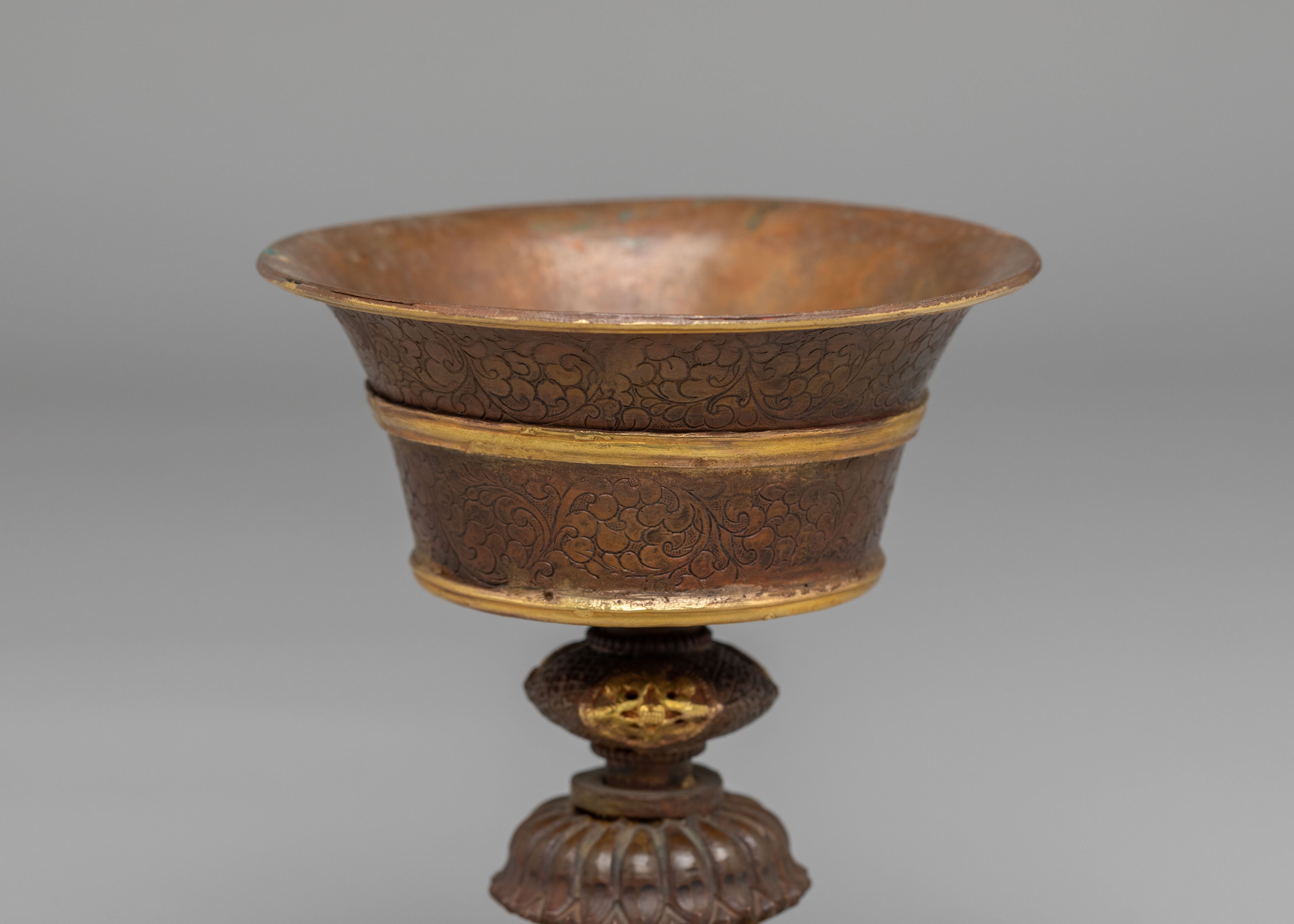 Himalayan Altar Butter Lamp | Sacred Copper Ritual Lamp