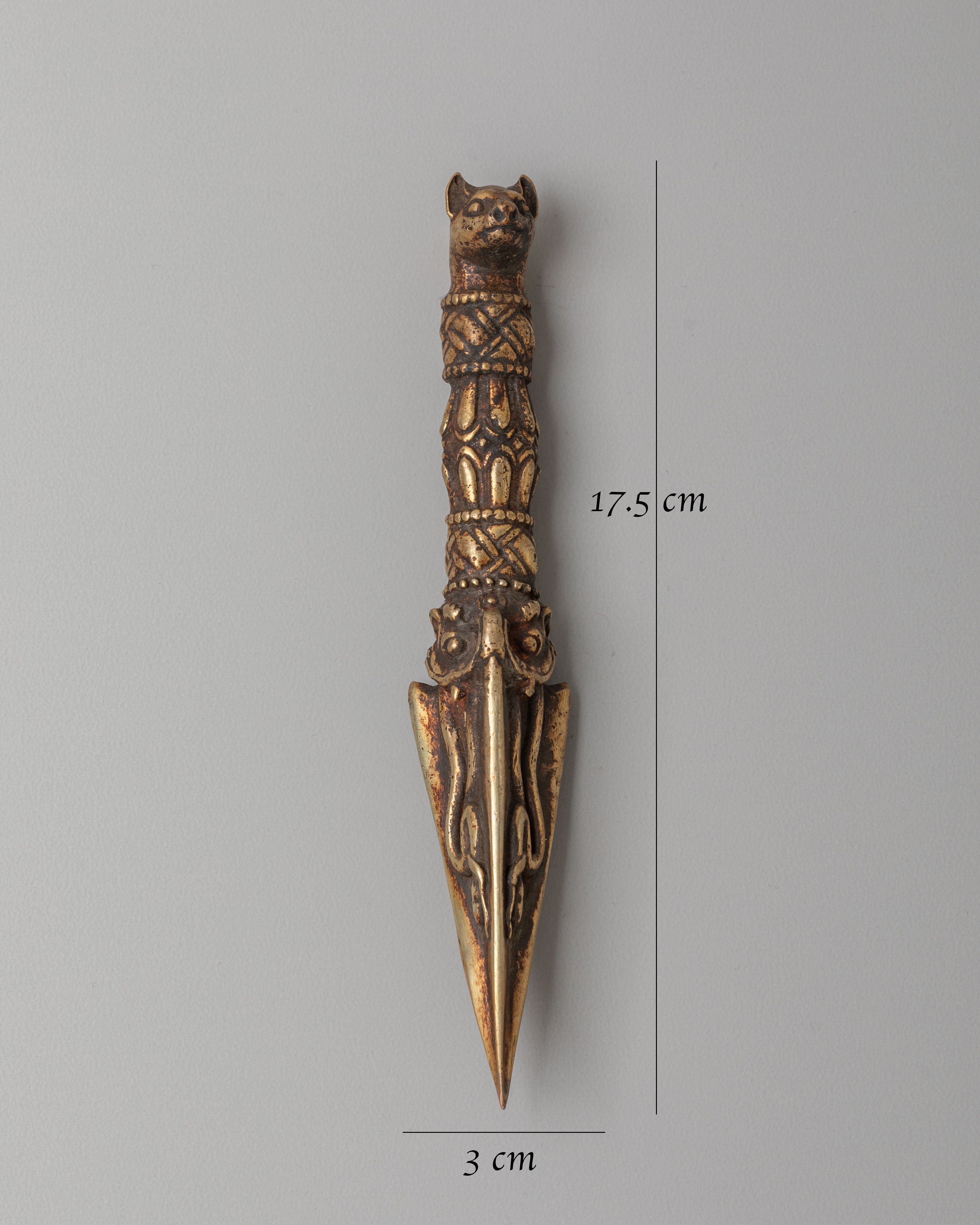 Himalayan Ritual Dagger | Sacred Bronze Phurba for Spiritual Ceremonies