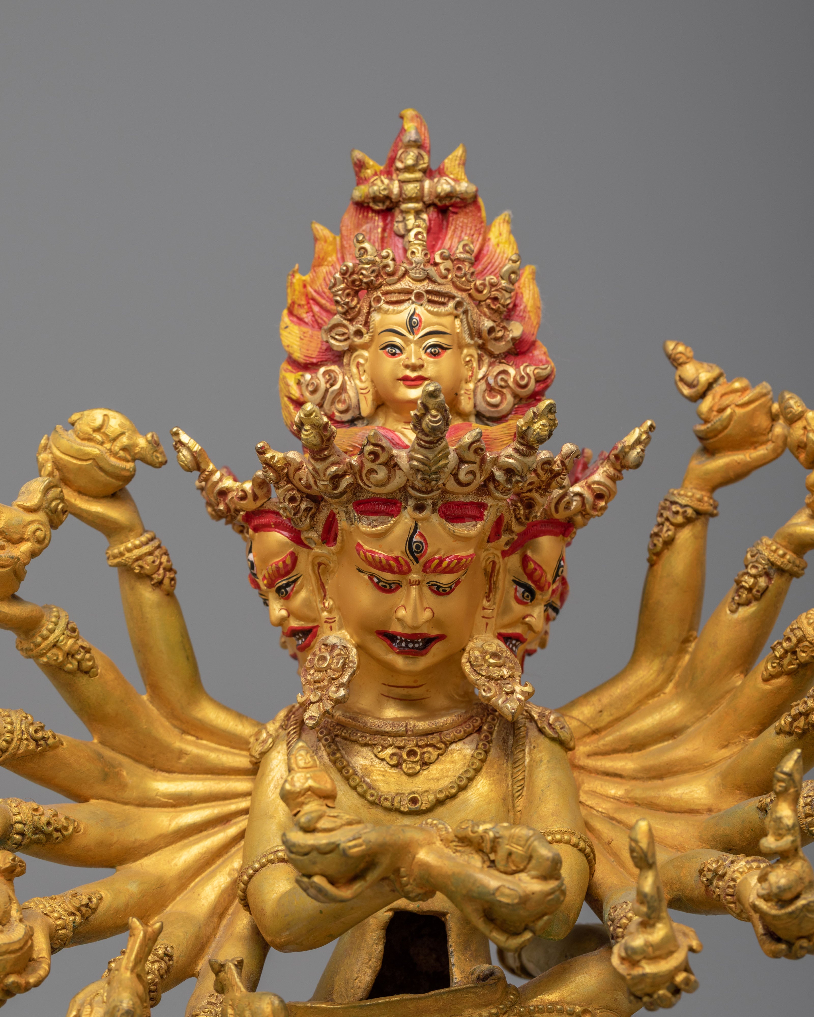Hevajra With Consort Statue | Vajrayana Tantric Deity Sculpture