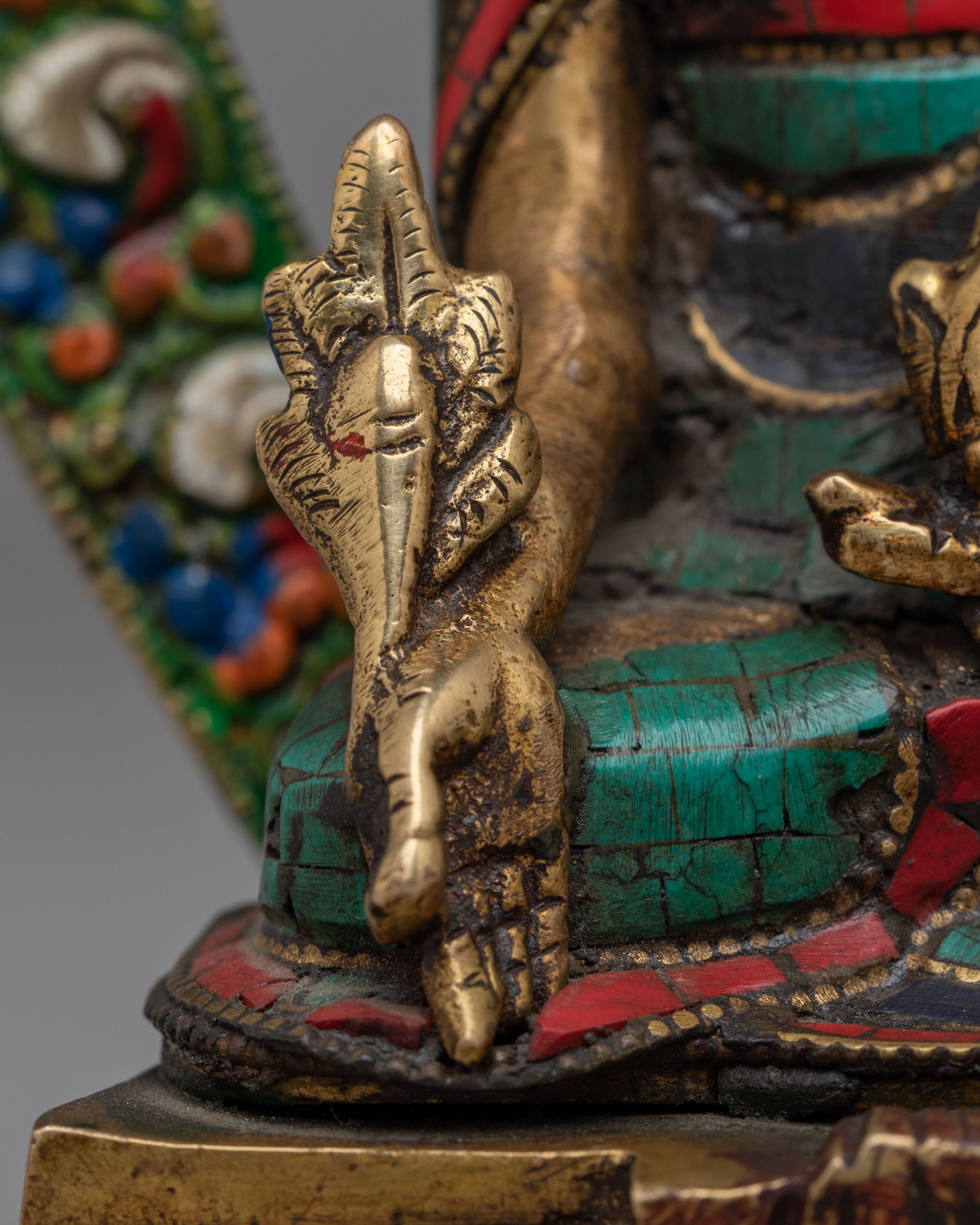 Handmade Medicine Buddha Tibetan Statue | Spiritual Decor