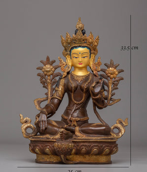 Shyama Tara Sculpture | Goddess of Compassion Green Tara Statue