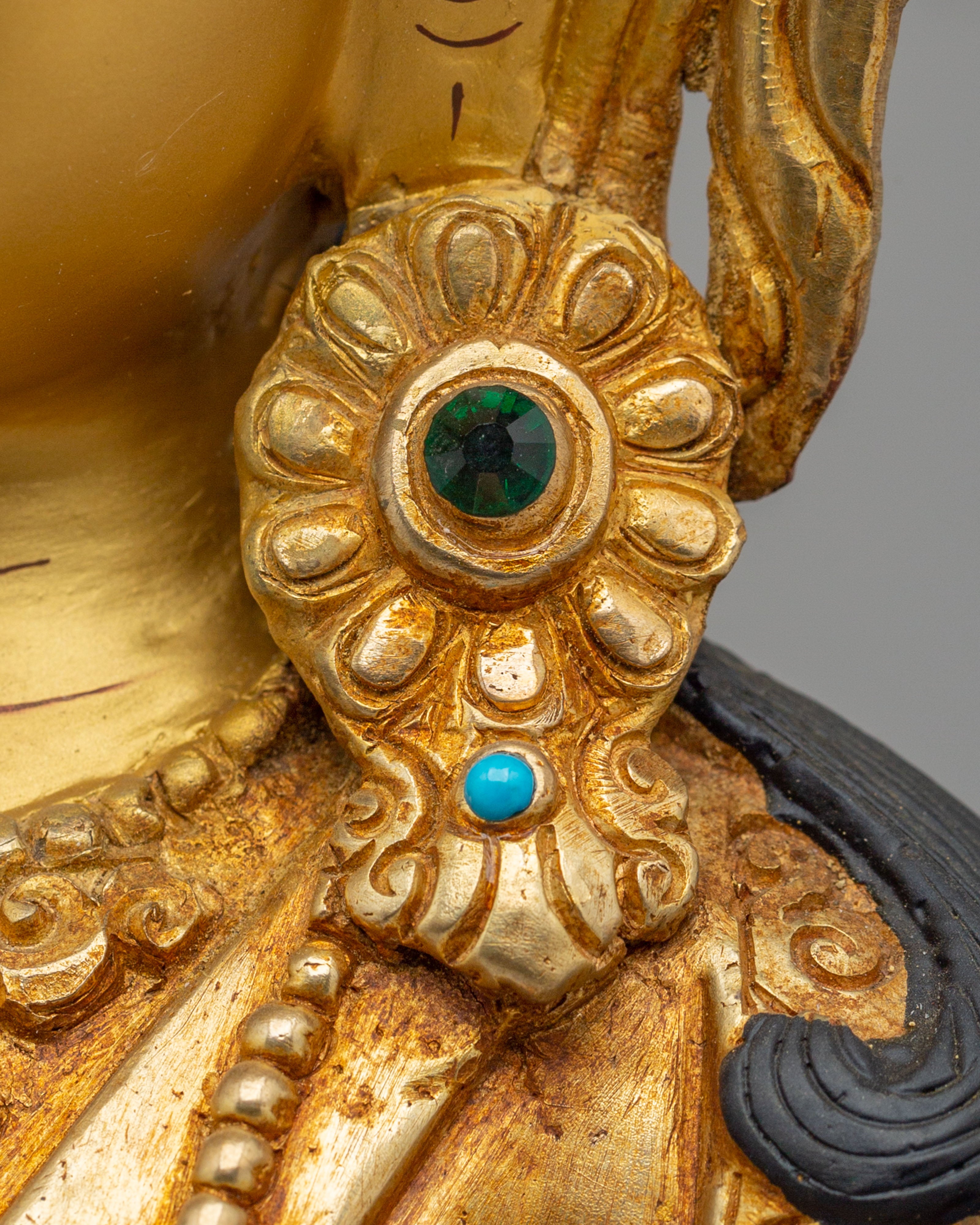 Tibetan Buddhist Vajrasattva Statue | 24K Gold Plated Copper Sculpture