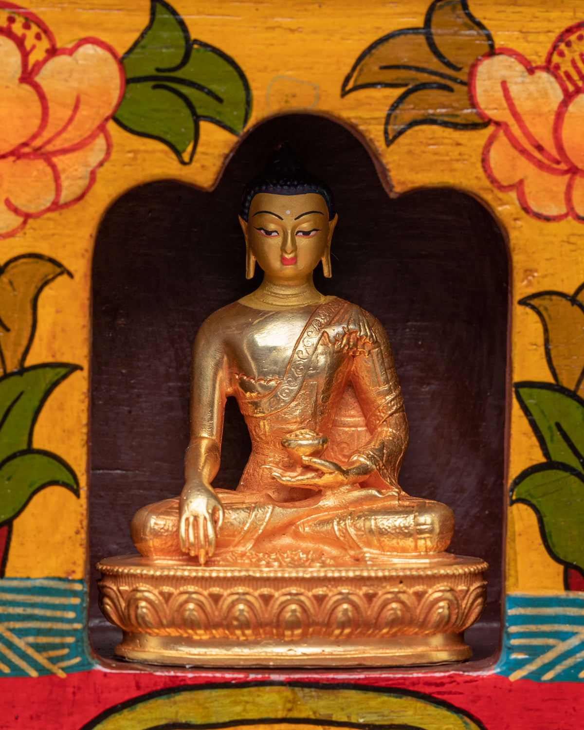 Tibetan Altar Box with Statue | Perfect for Meditation & Spiritual Decor