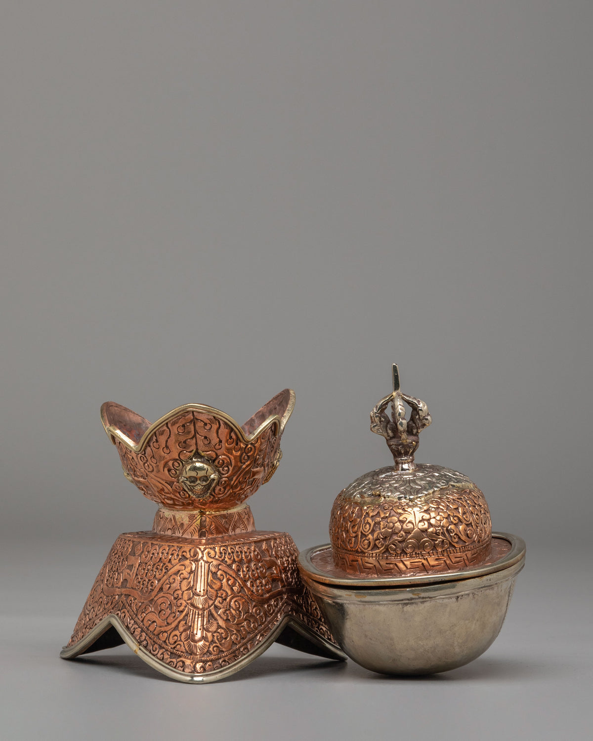 Sacred Kapala Set for Tantric Rituals | Ritual Vessels for Spiritual Practice