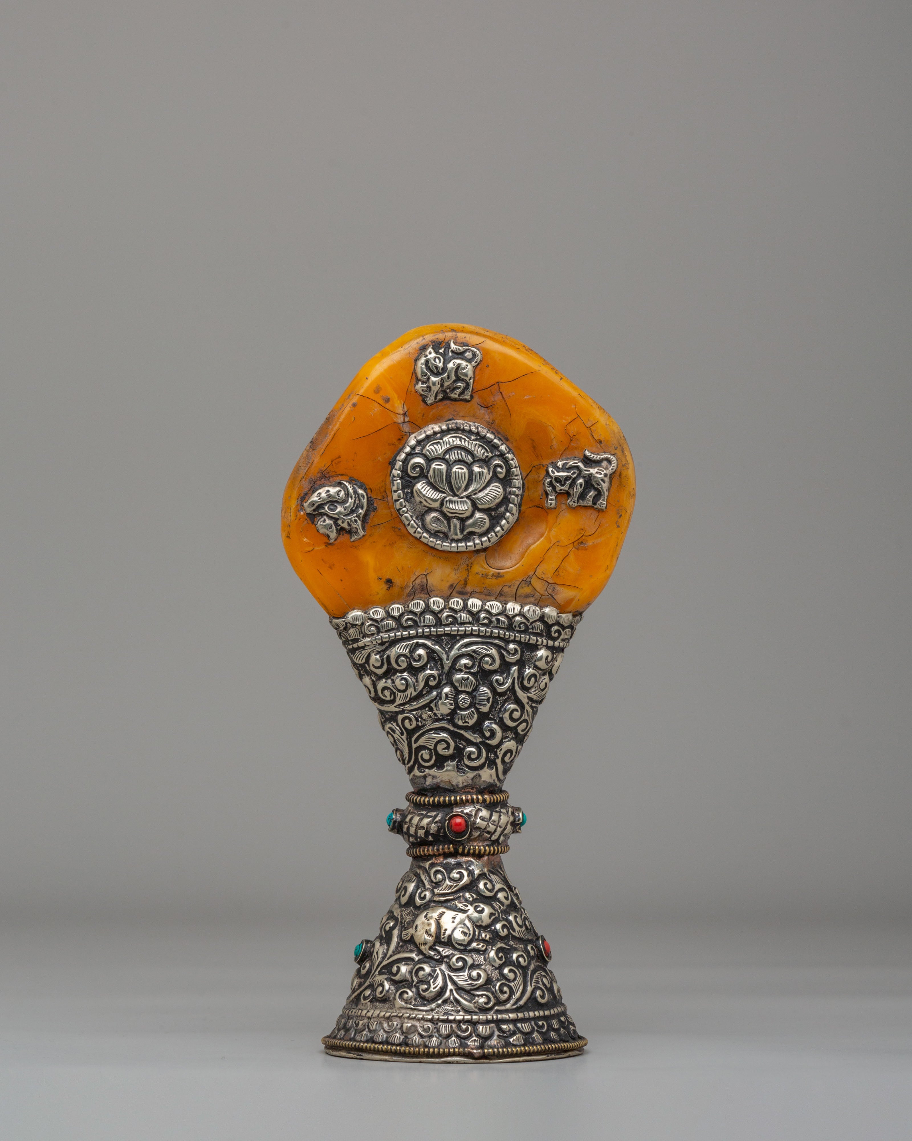 Spiritual Mahakala Engraved Phurba | Sacred Tibetan Ritual Dagger