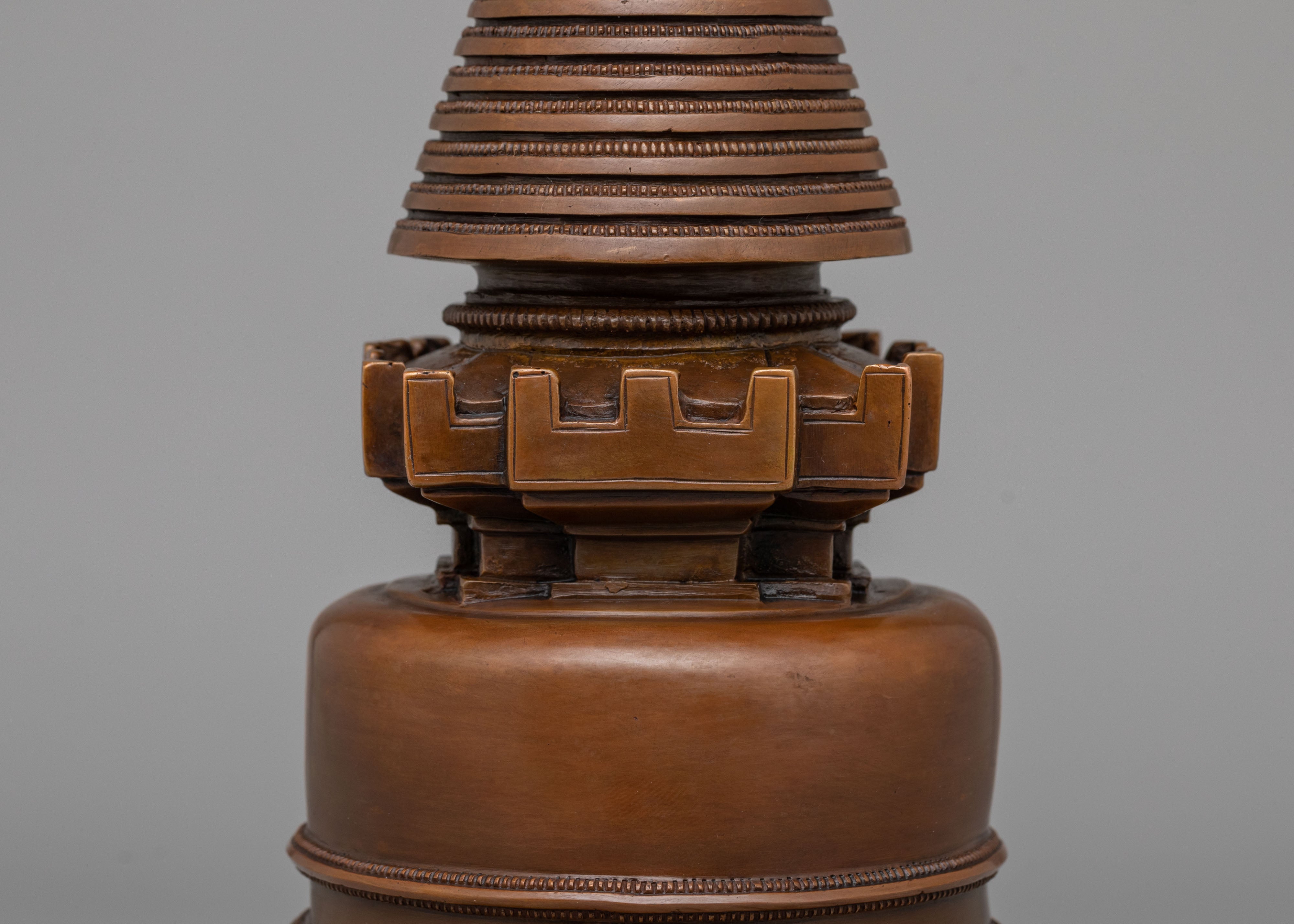 Tibetan Altar Kadampa Stupa | Copper Sacred Statue