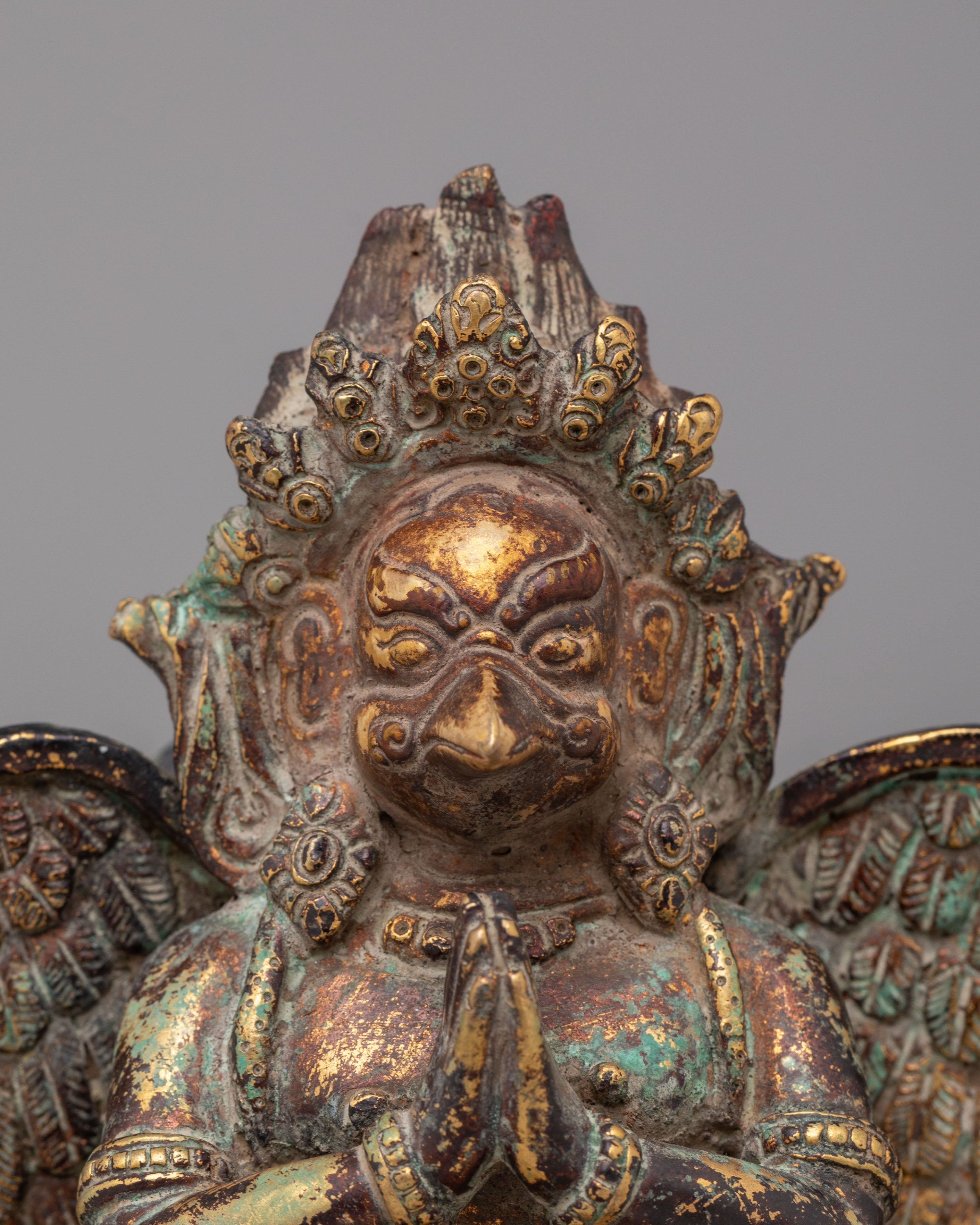 Mythical Garuda Sculpture for Altar | Himalayan Artwork