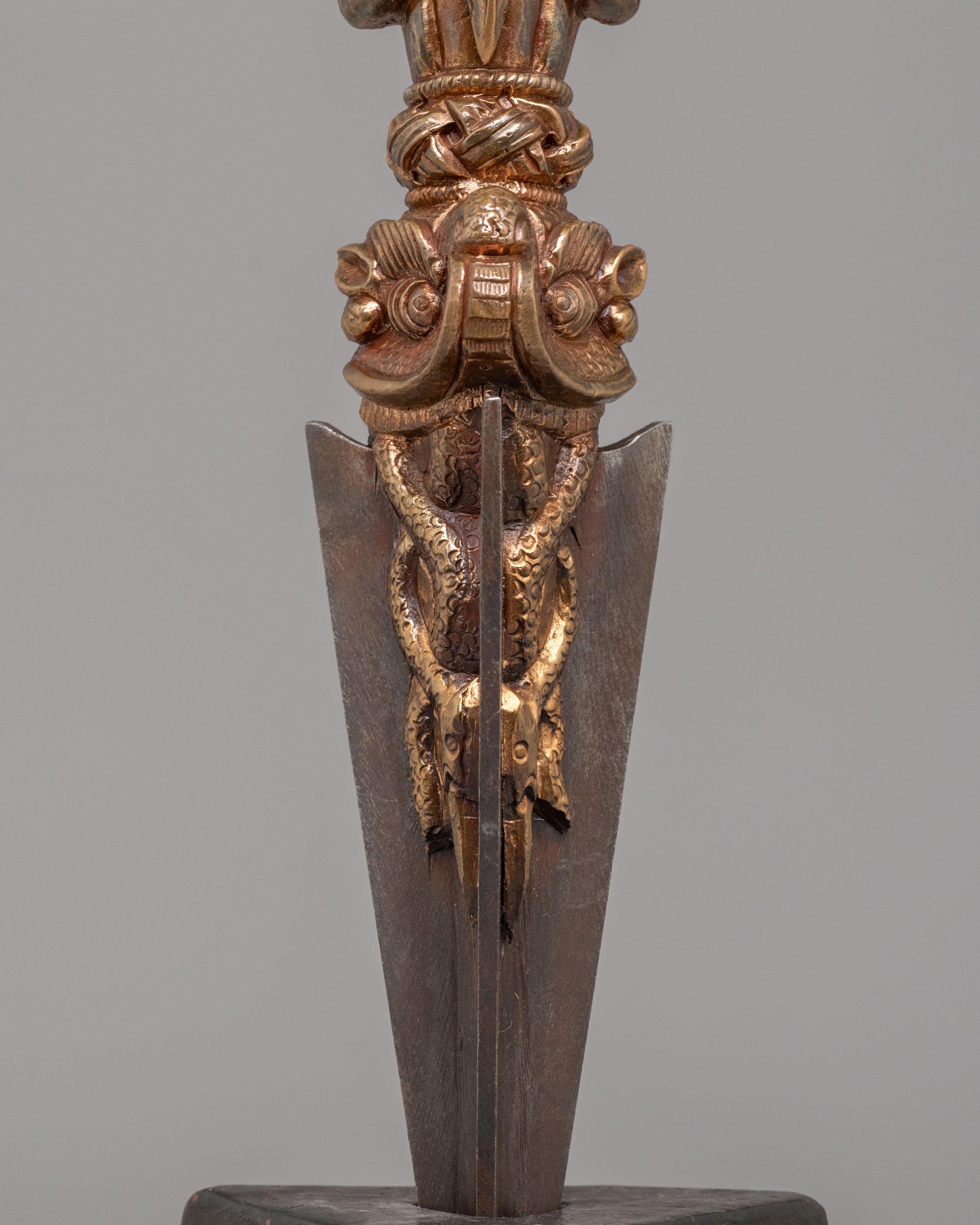 Traditional Ritual Phurba Dagger | Handcrafted Bronze & Iron Blade