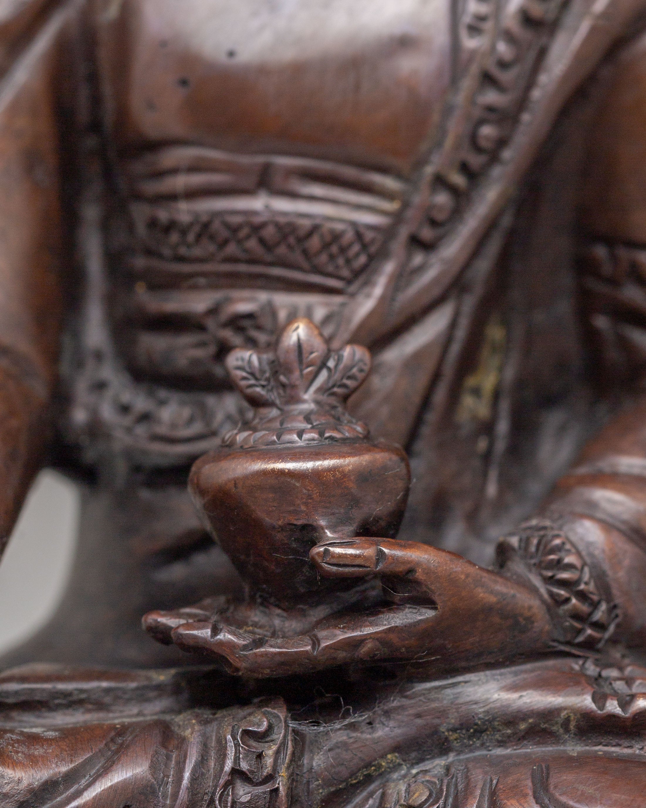 Buddha of Healing Altar Statue | Oxidized Copper Medicine Buddha Sculpture
