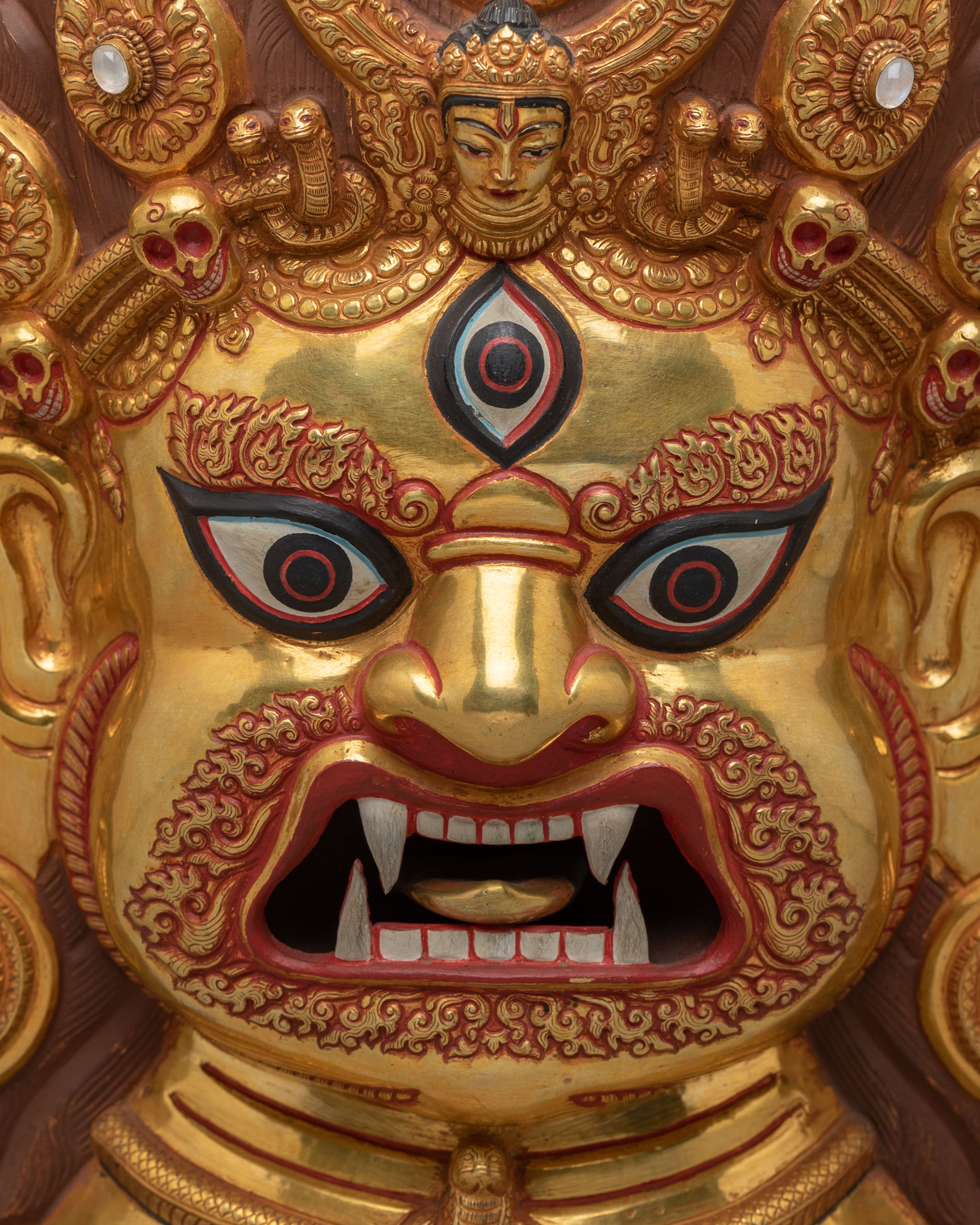 Handmade Mahakala Wall Hanging | Tibetan Wrathful Deity Artwork