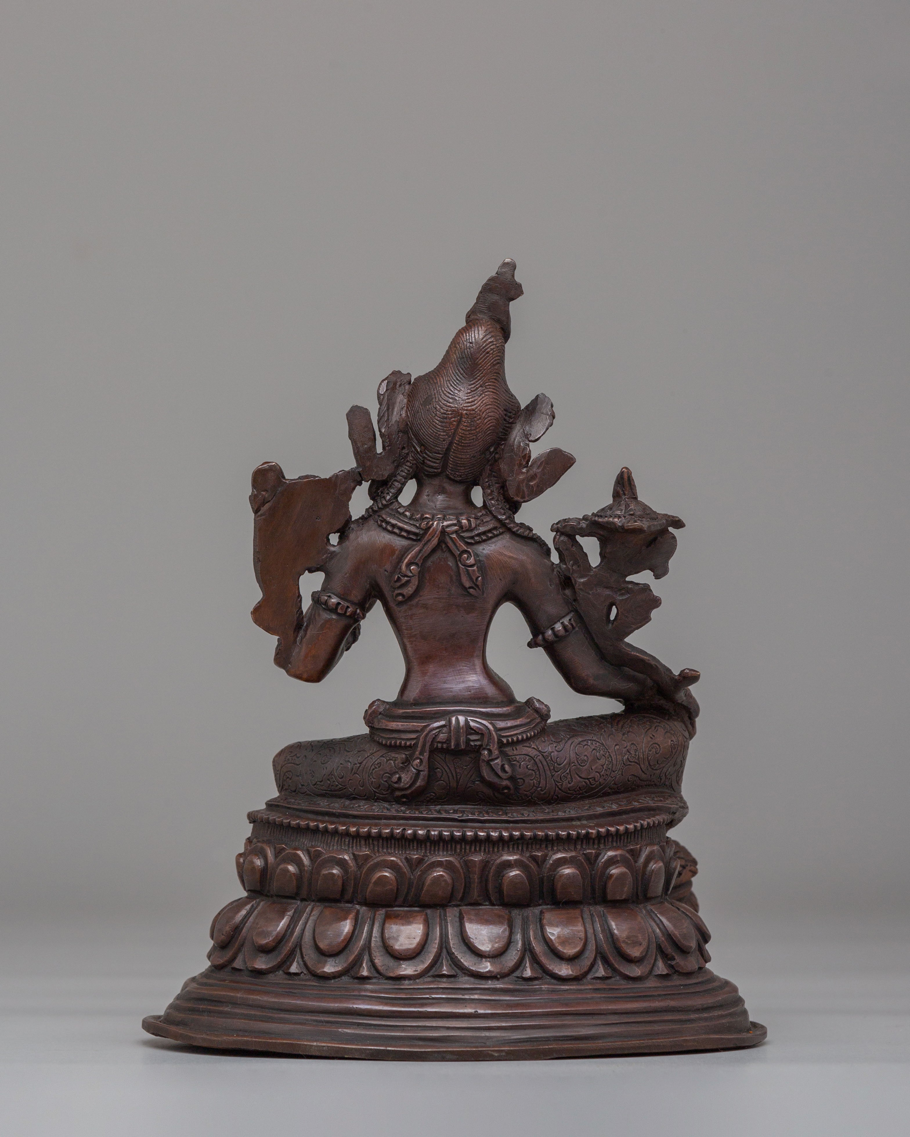 Ceremonial Green Tara Shrine Statue | Spiritual Artwork