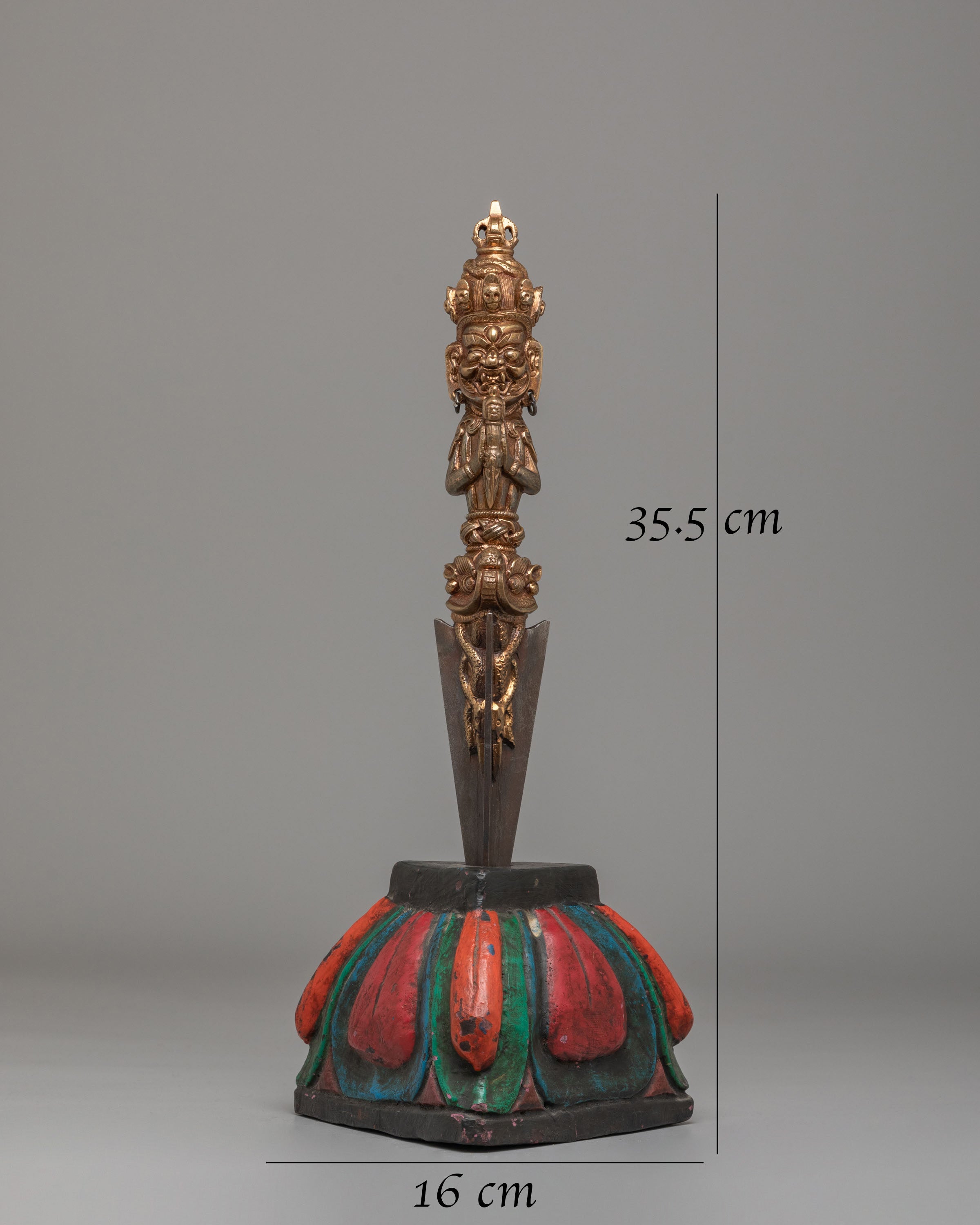 Traditional Ritual Phurba Dagger | Handcrafted Bronze & Iron Blade