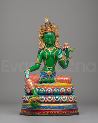 Green Tara Sculpture for Buddhist Altars 