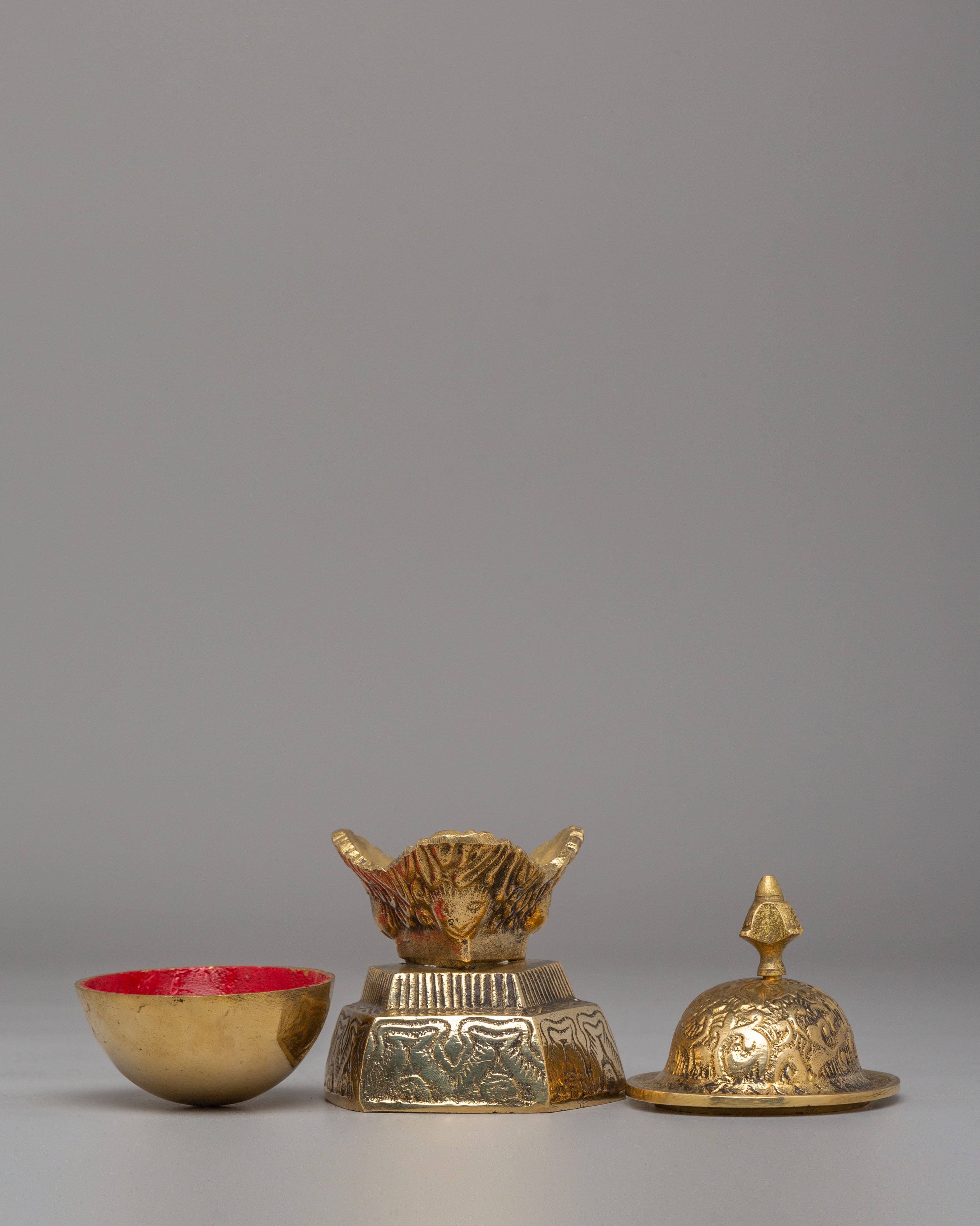 Himalayan Kapala Vessel | Brass Ritual Skull Cup for Puja