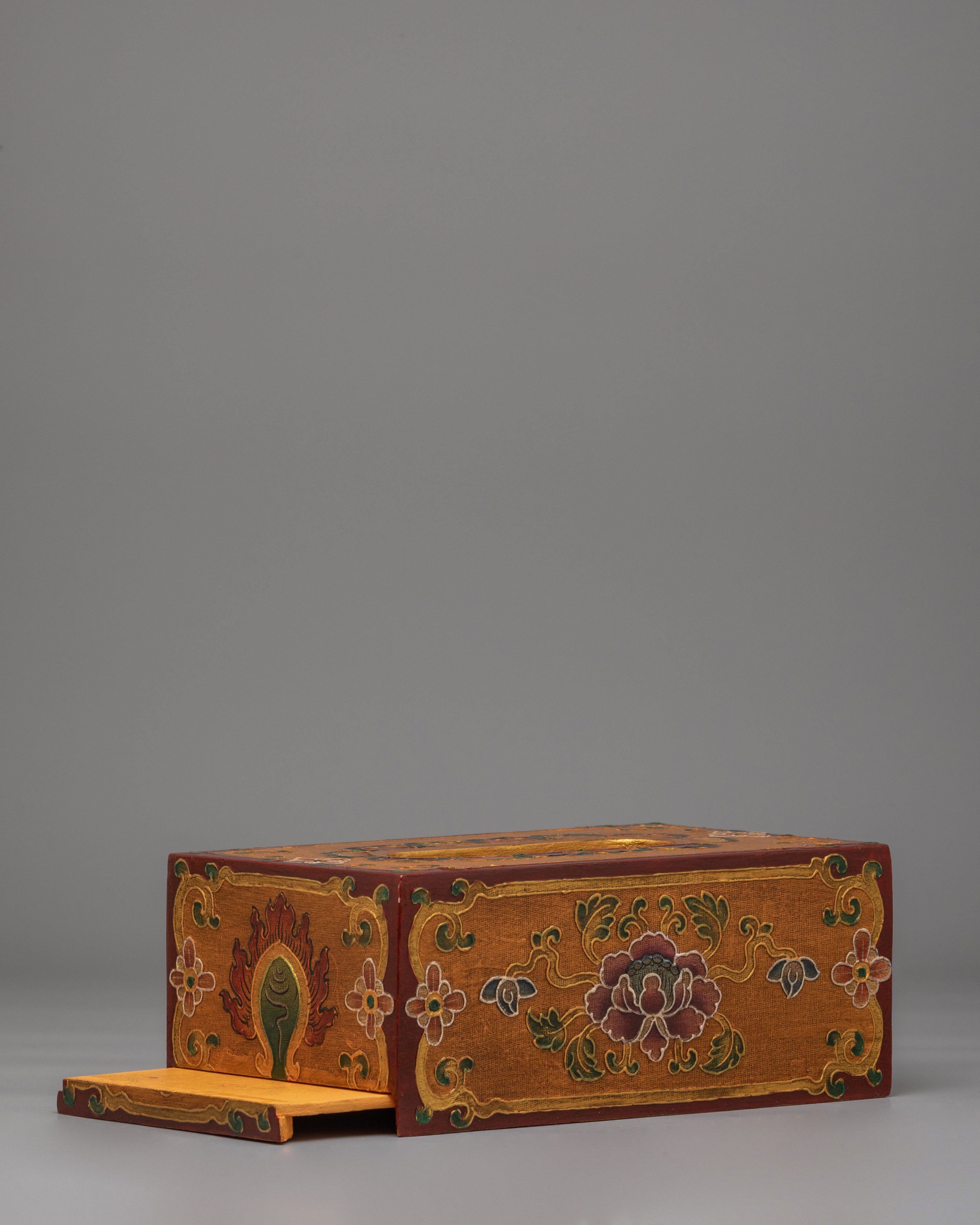 Tibetan Tissue Holder | Wooden Tissue Box