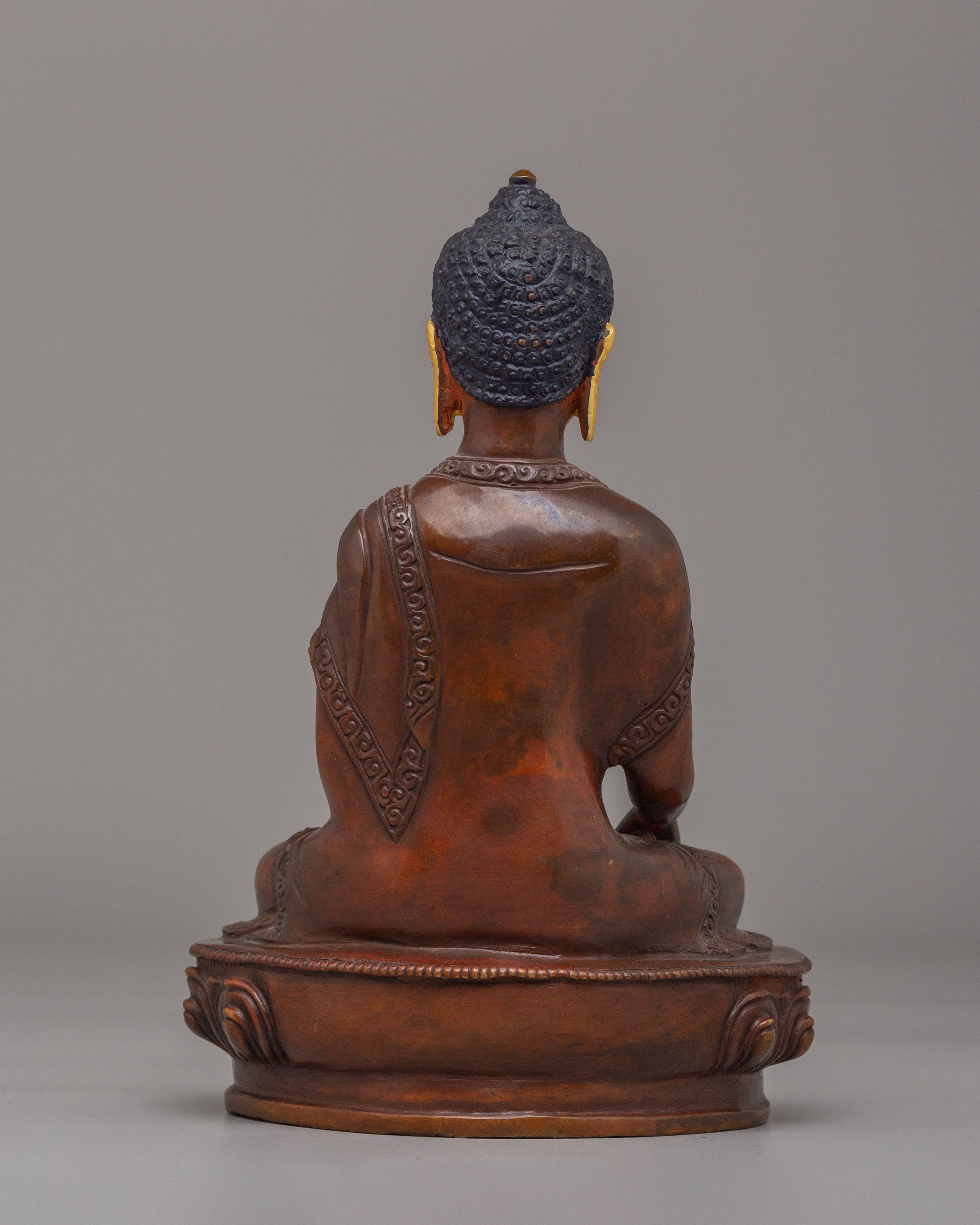 Shakyamuni Buddha Statue for Shrine | Handcrafted Oxidized Copper Statue